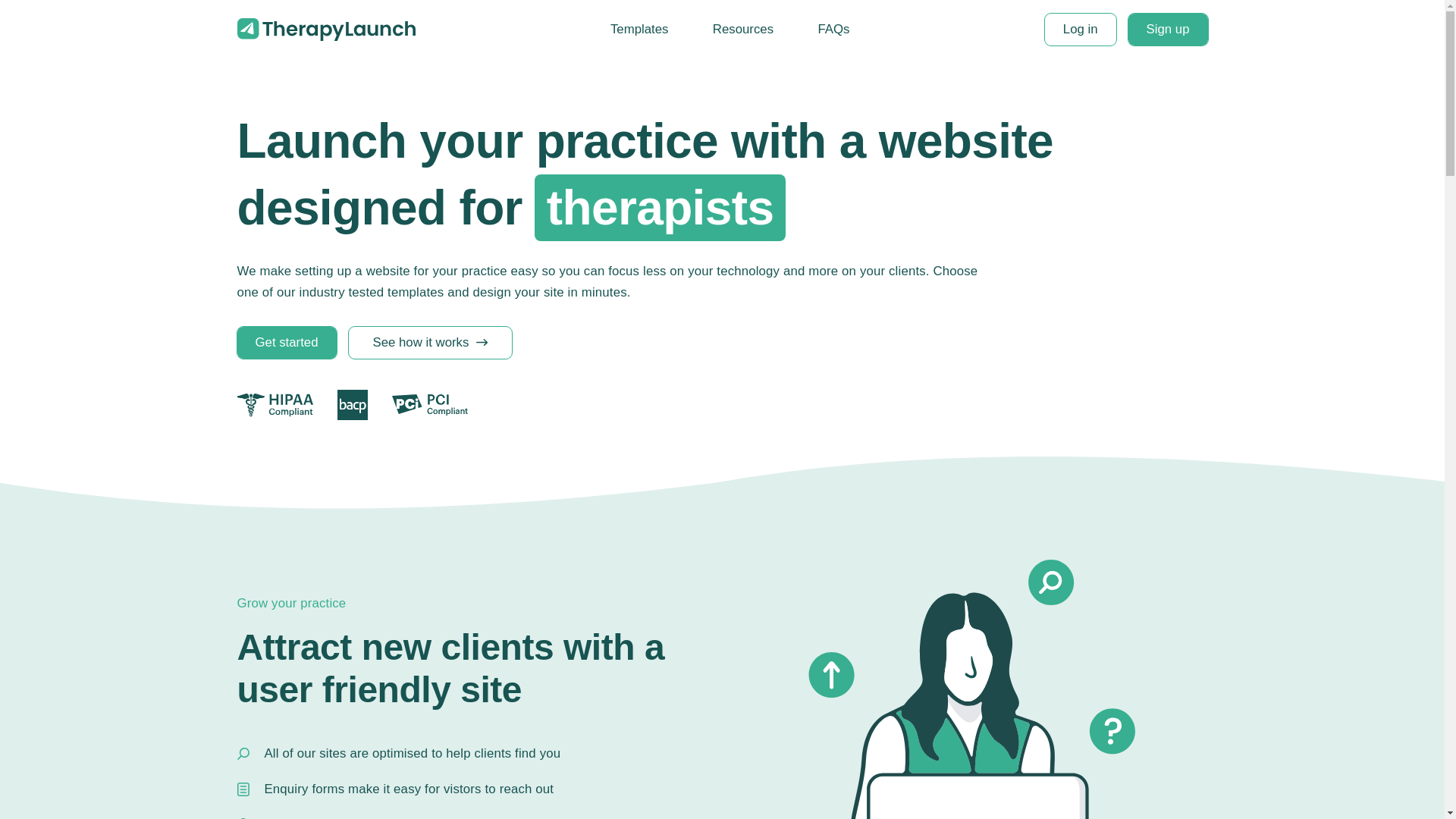 website screenshot of https://therapy-launch.pages.dev/