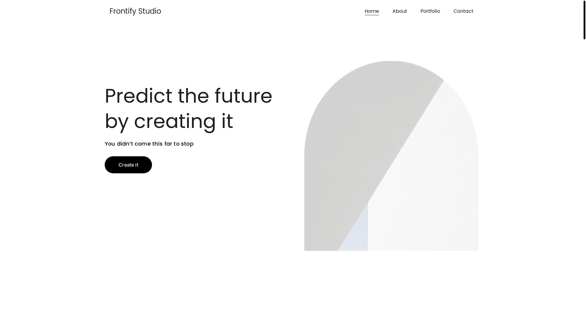website screenshot of https://frontifystudio.in/