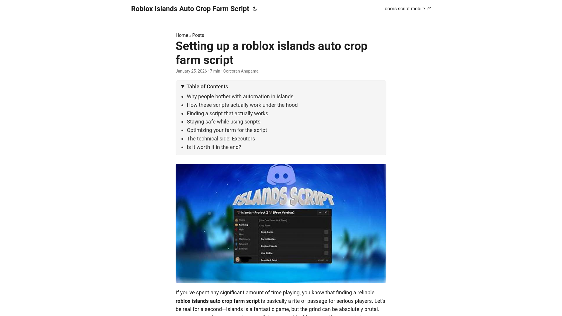 website screenshot of https://roblox-islands-auto-crop-farm-script.pages.dev/
