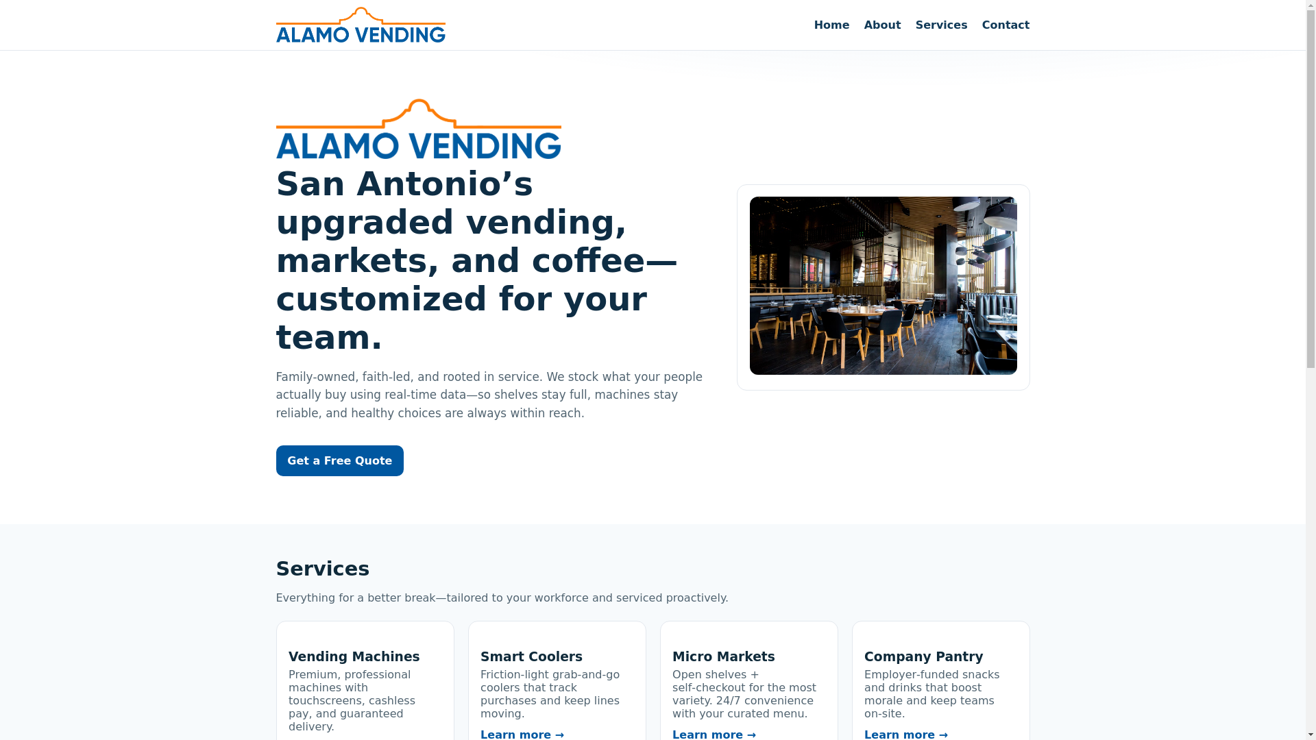 website screenshot of https://alamovendingservices1.pages.dev/