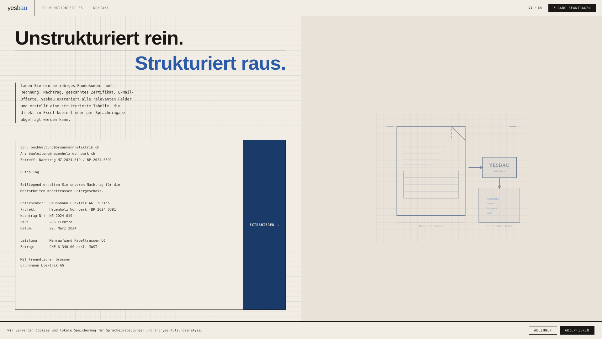 website screenshot of https://yesbau.com