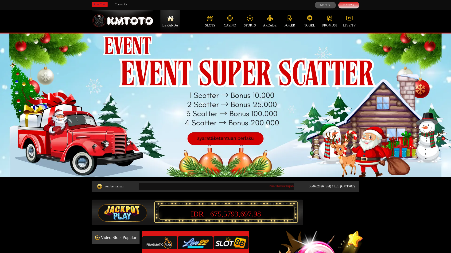 website screenshot of https://maindikmtoto.pages.dev/