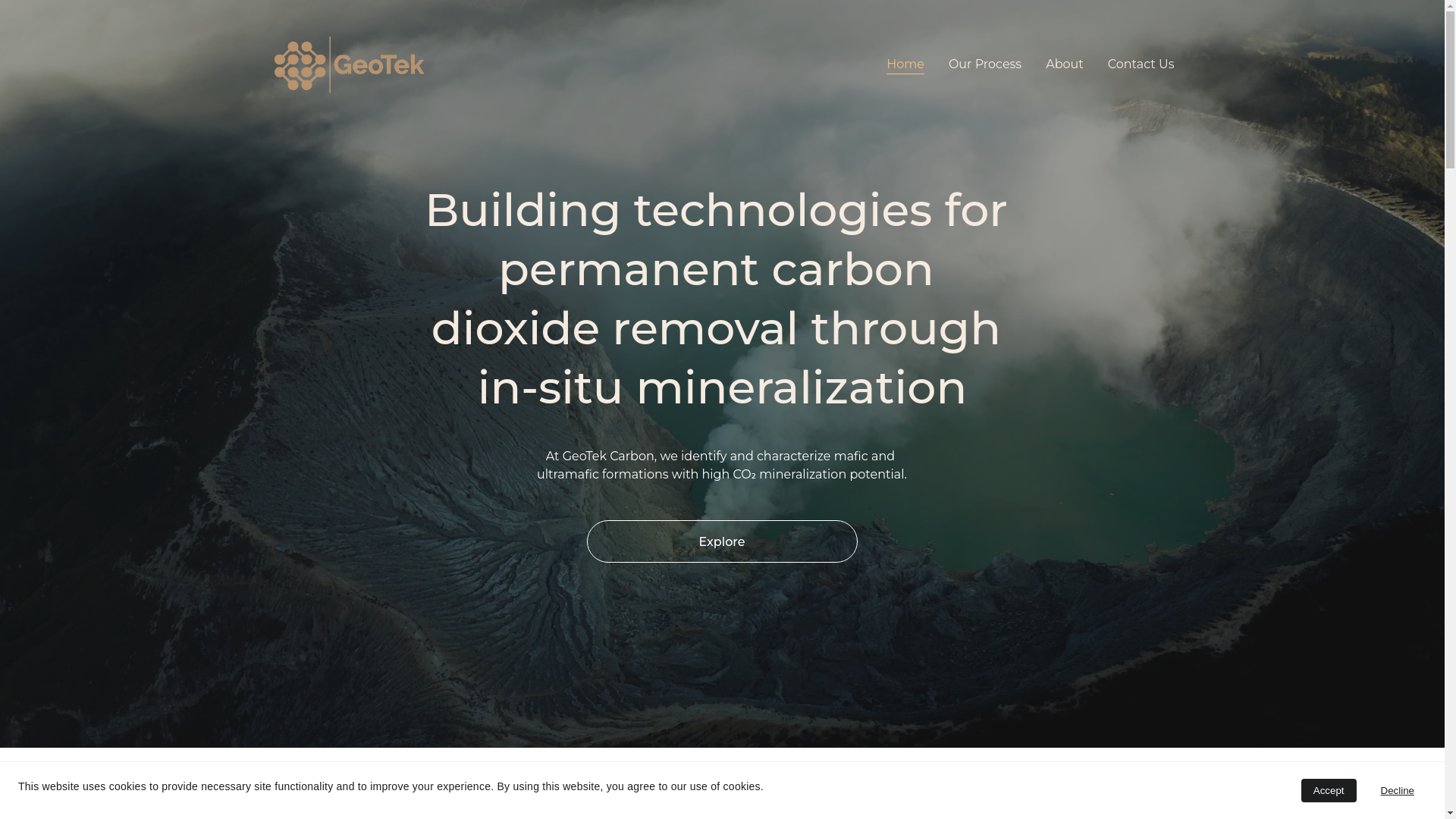 website screenshot of https://geotekcarbon.com/