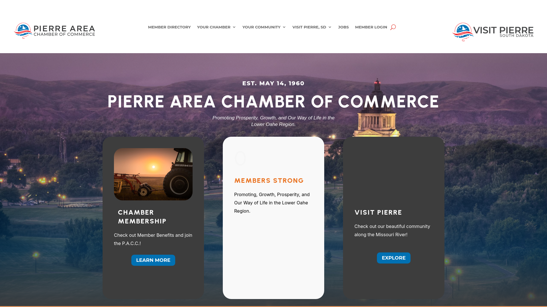 website screenshot of https://pierre.org