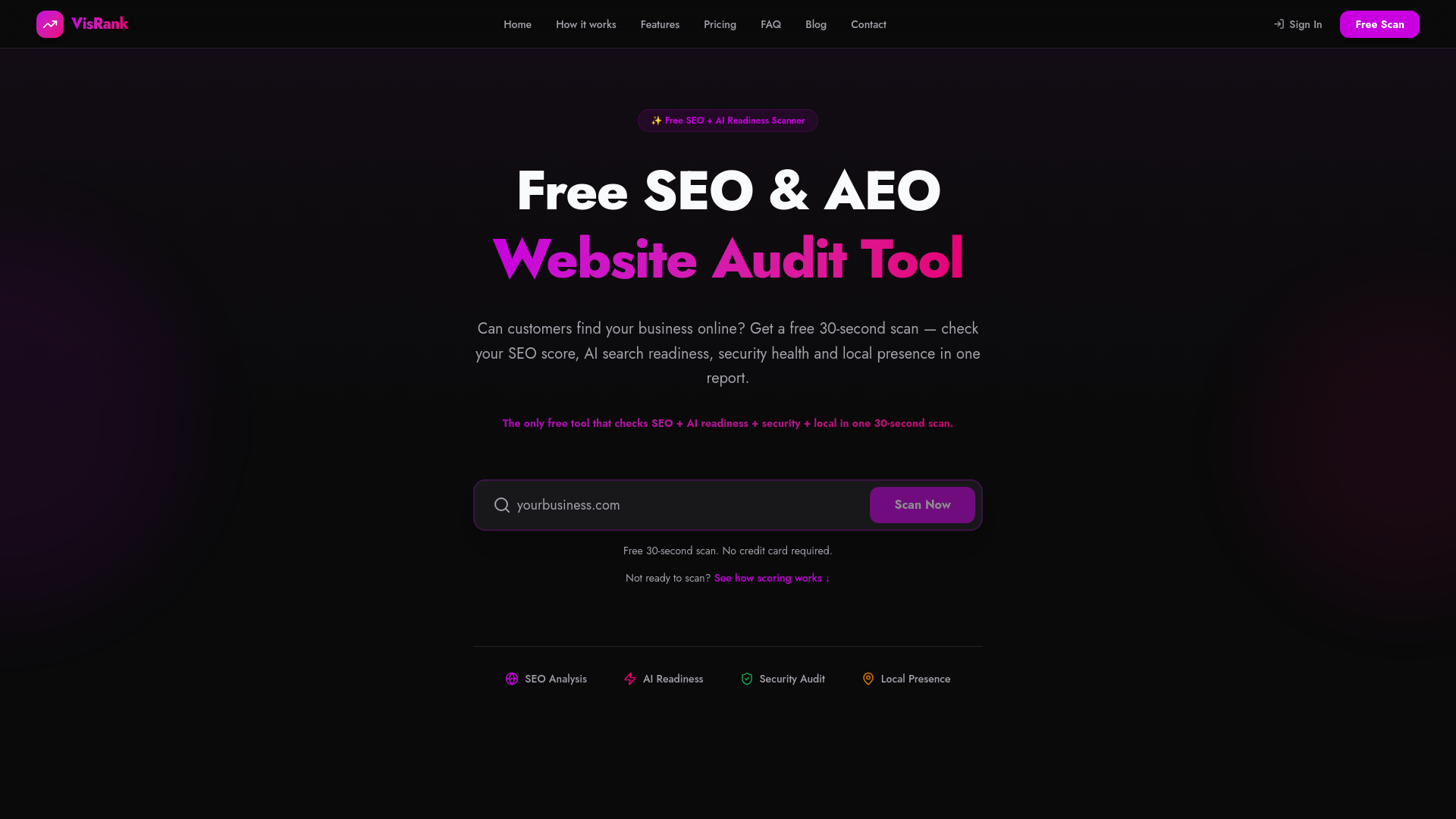 website screenshot of https://visrank.org/