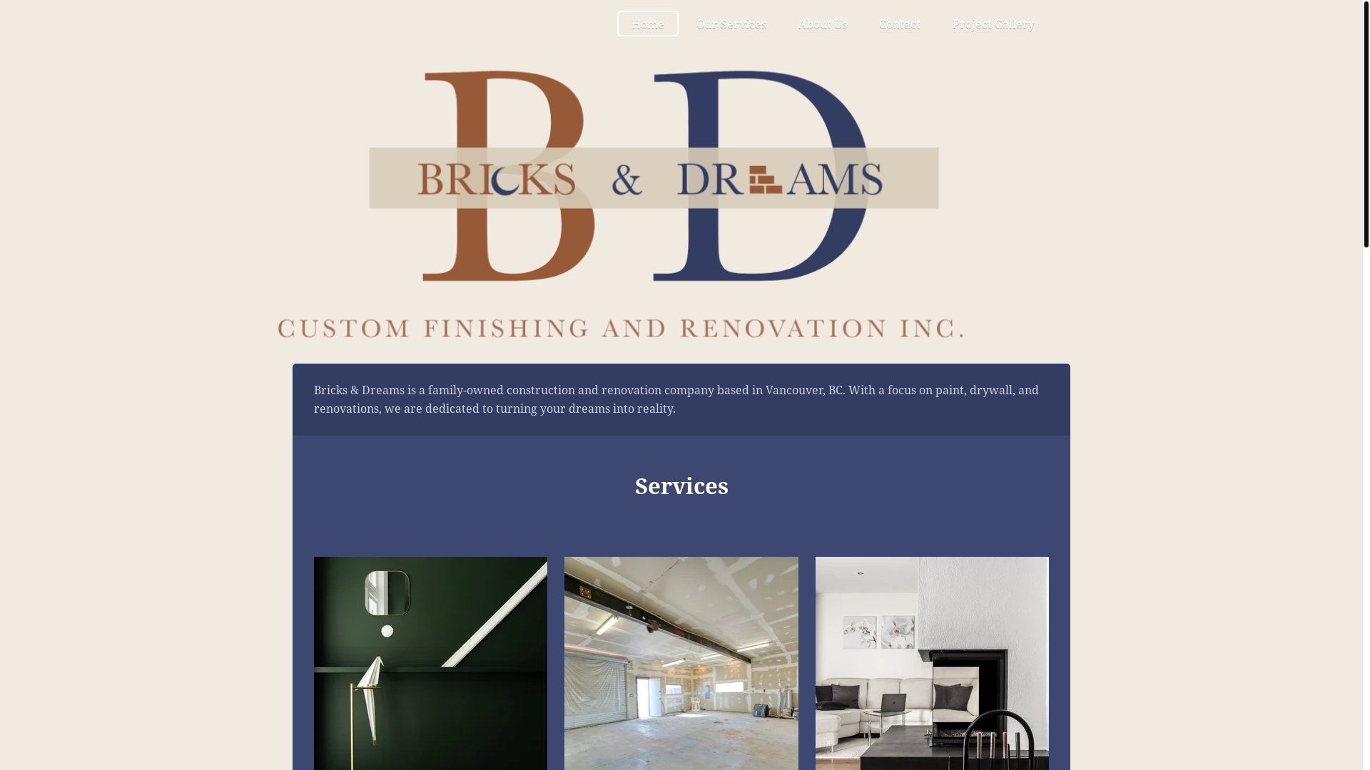 website screenshot of https://bricksdreams.com/