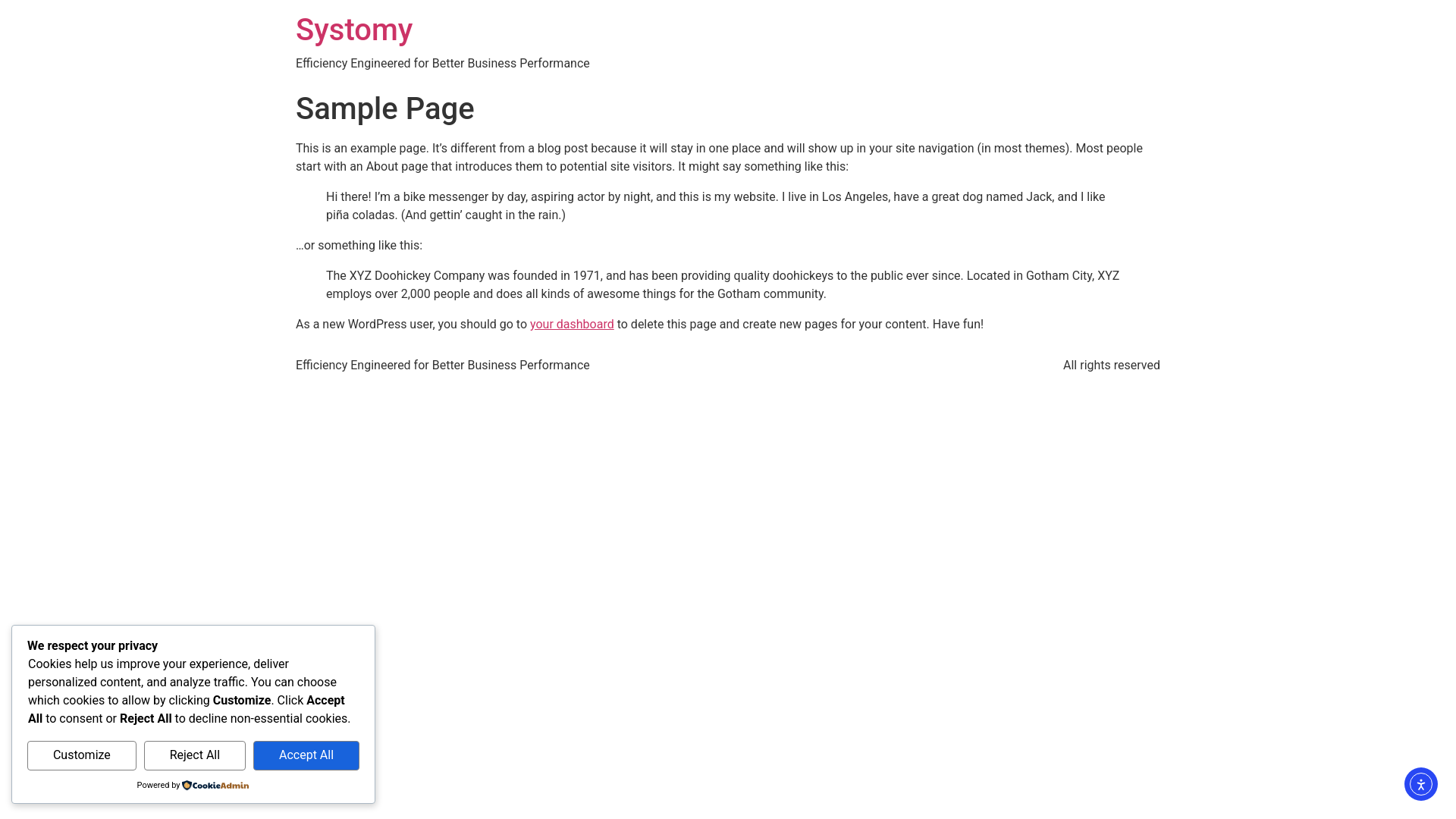 website screenshot of https://systomy.com