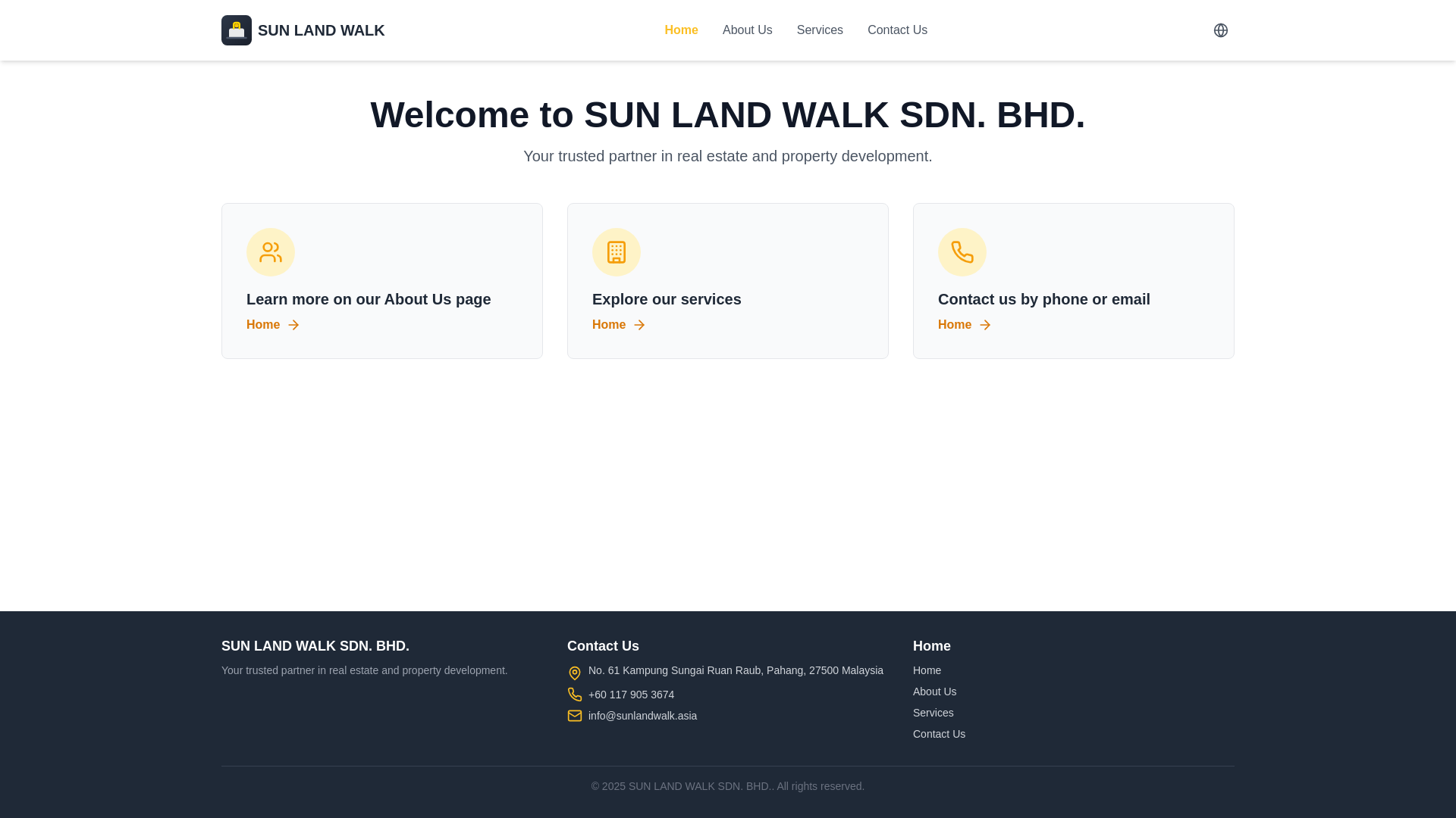 website screenshot of https://sunlandwalk.asia/