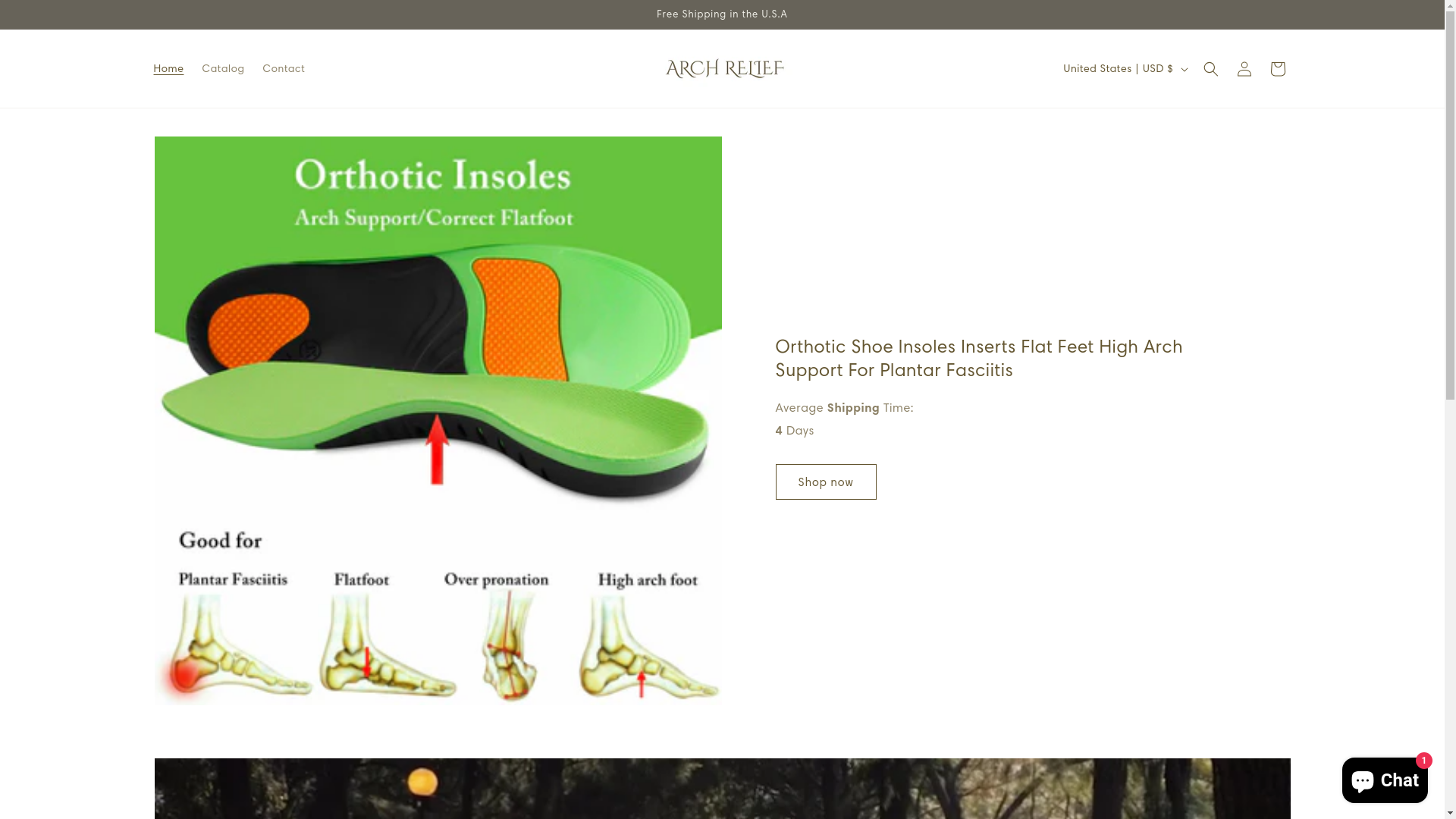 website screenshot of https://archrelief.store/