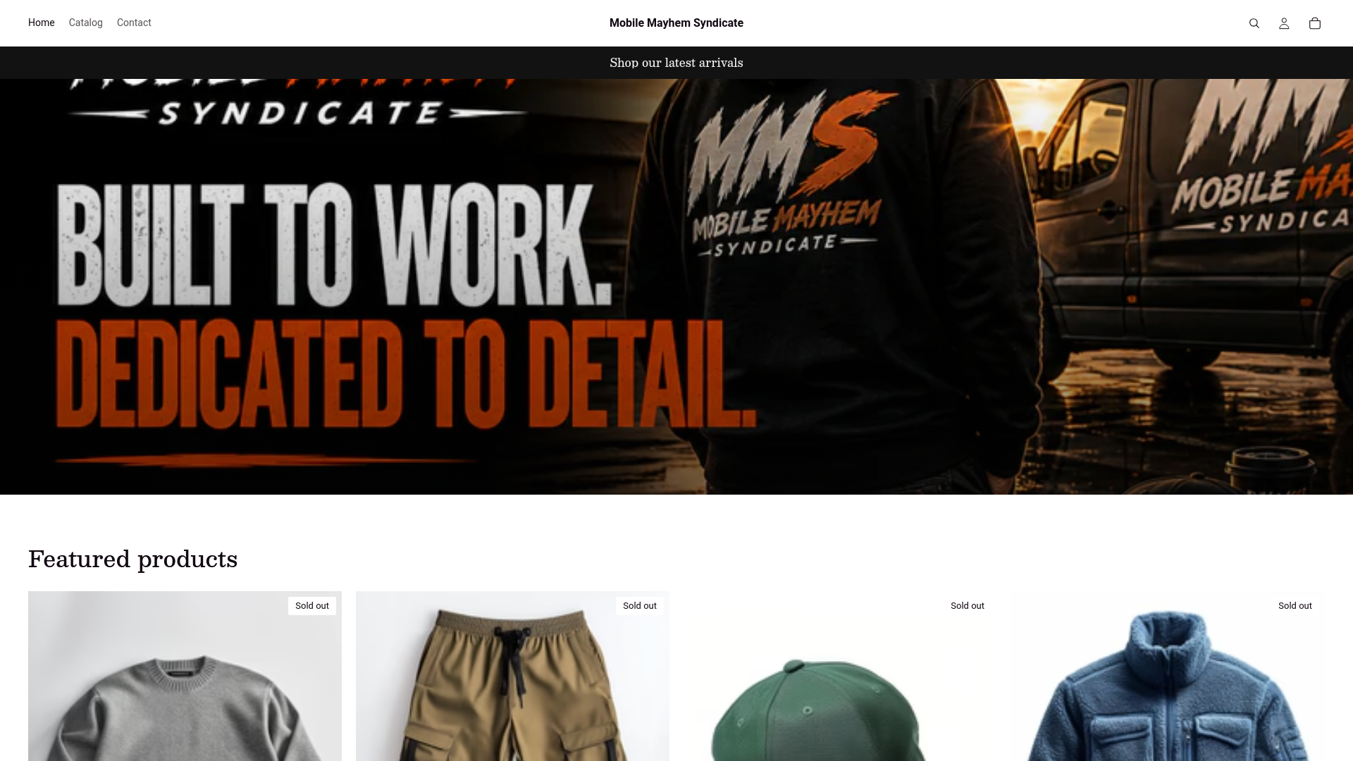 website screenshot of https://mobilemayhemsyndicate.com/