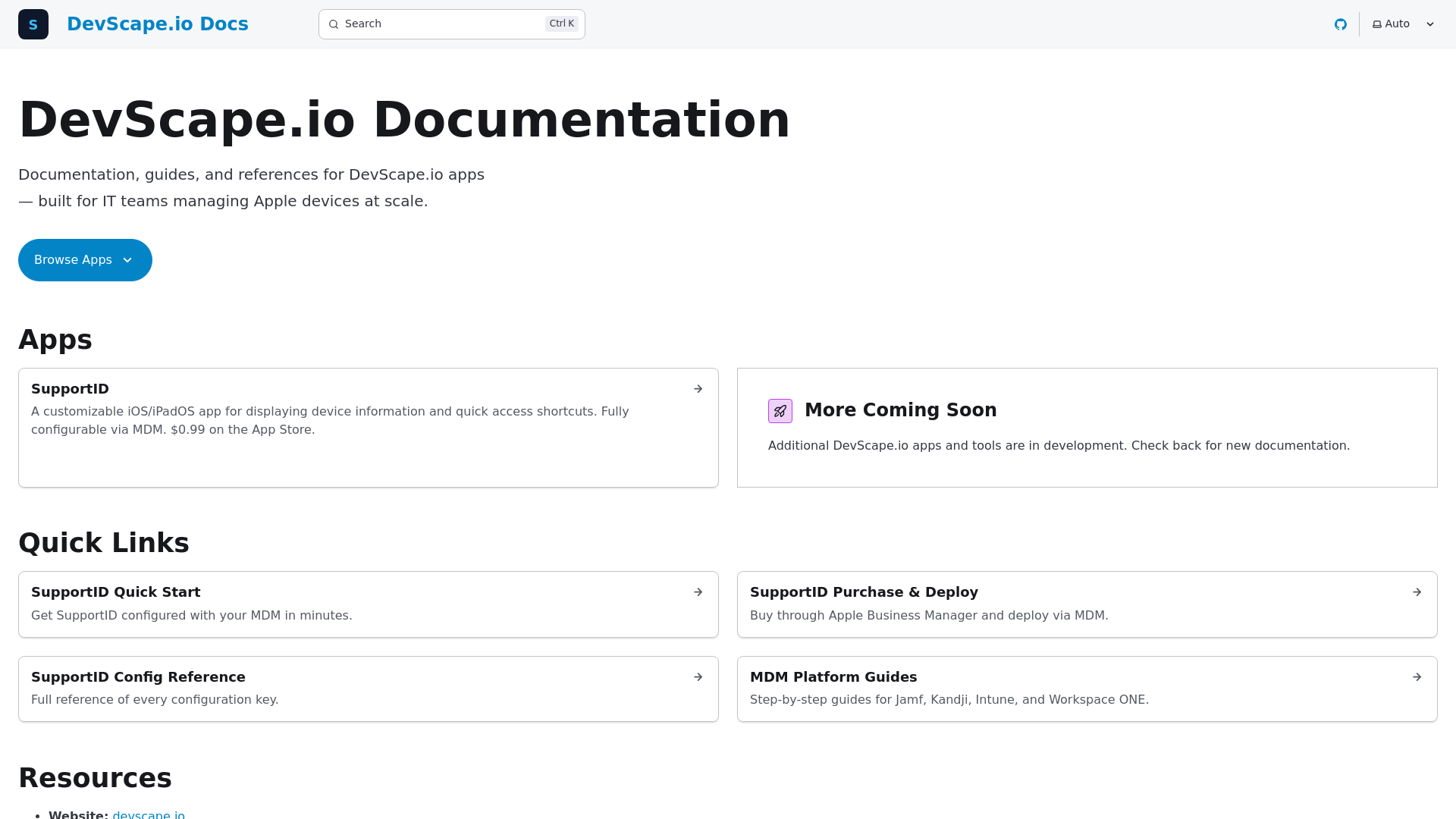 website screenshot of https://guide-devscape-io.pages.dev/