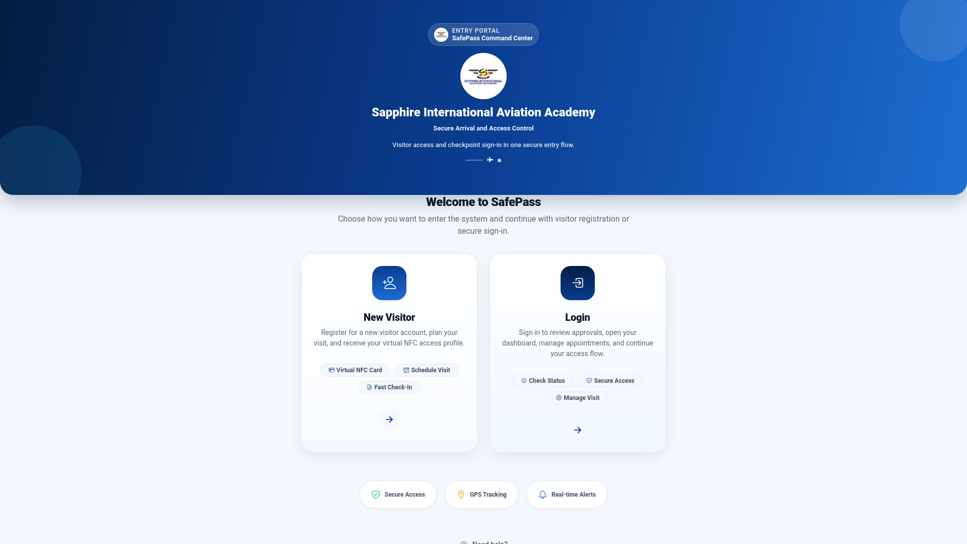 website screenshot of https://siaacentrixsafepass.com/
