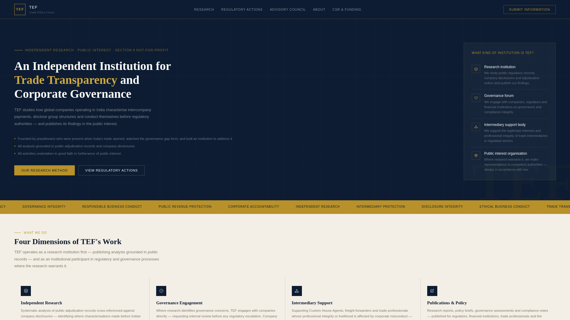 website screenshot of https://tradeethics.org