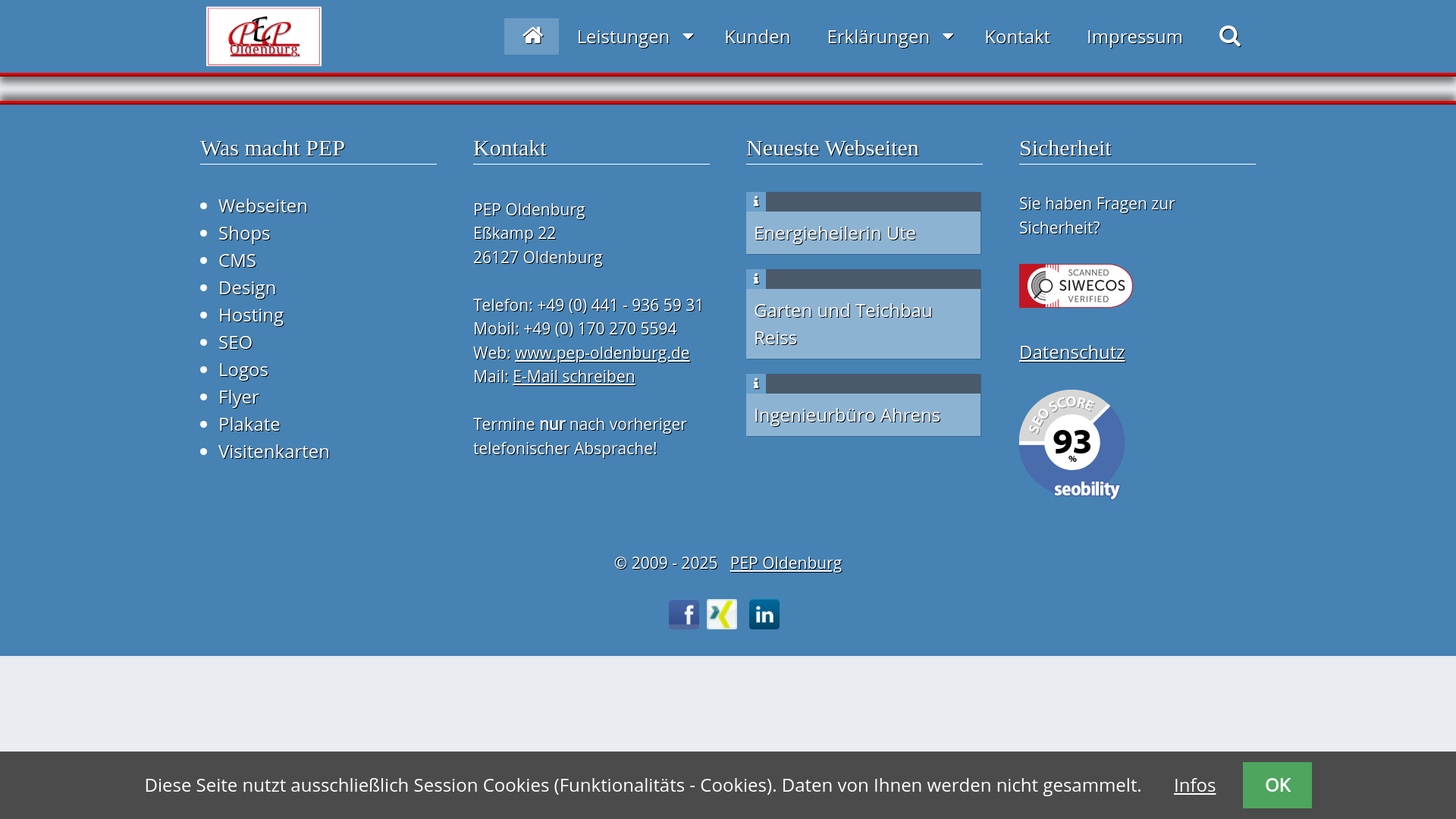 website screenshot of https://pep-leer-papenburg.de/