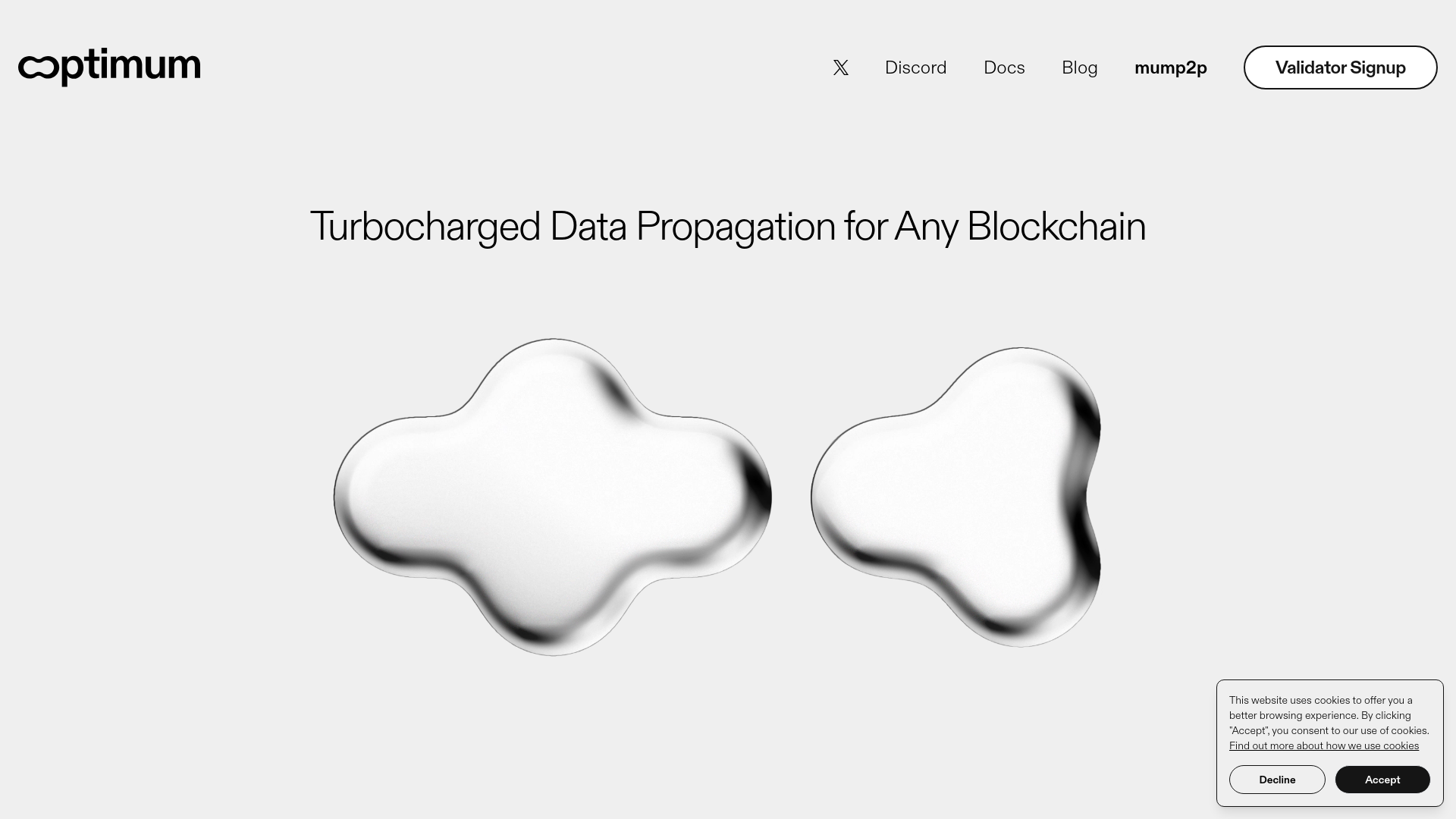 website screenshot of https://getoptimum.xyz/