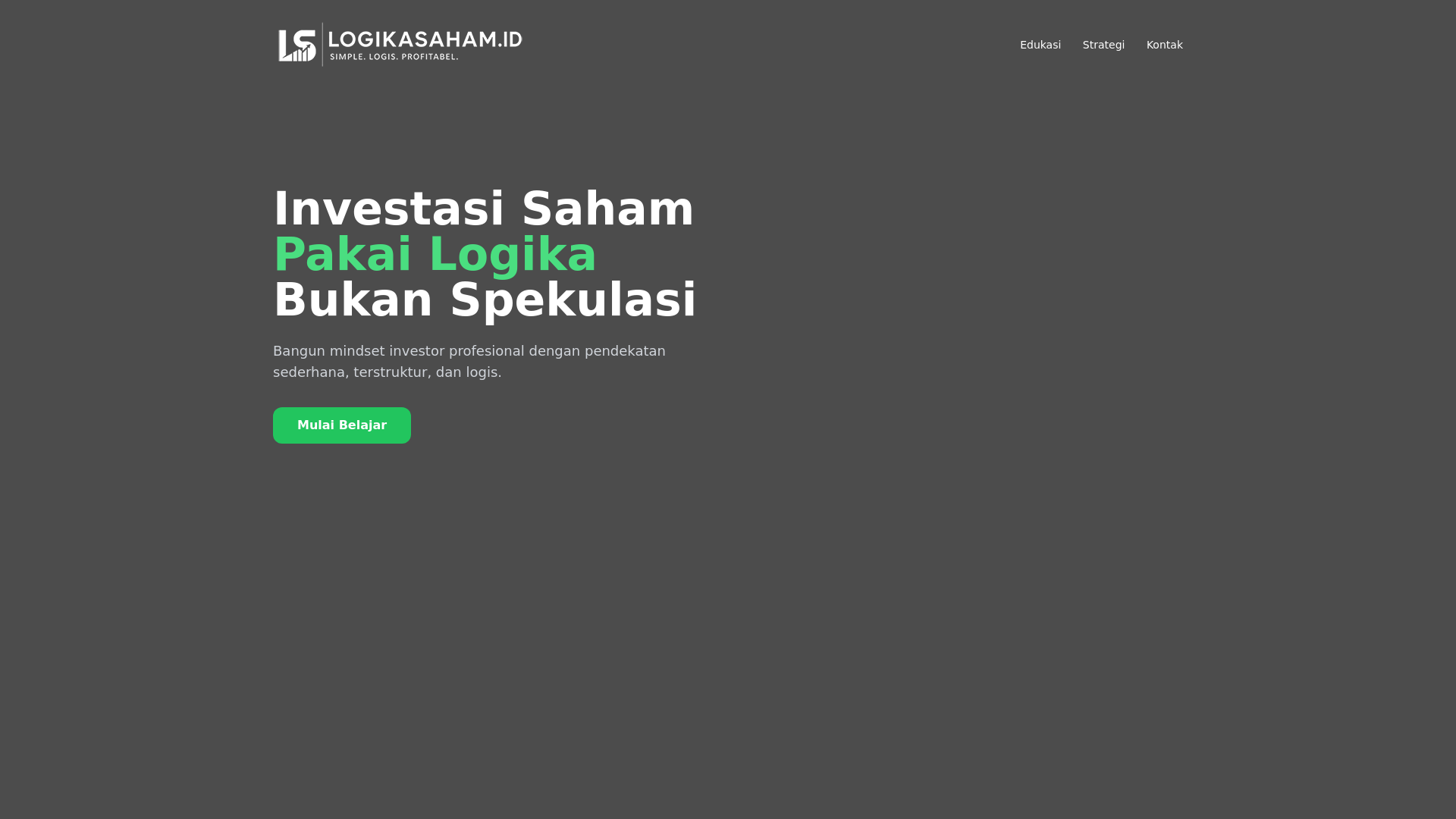 website screenshot of https://logikasaham.id/