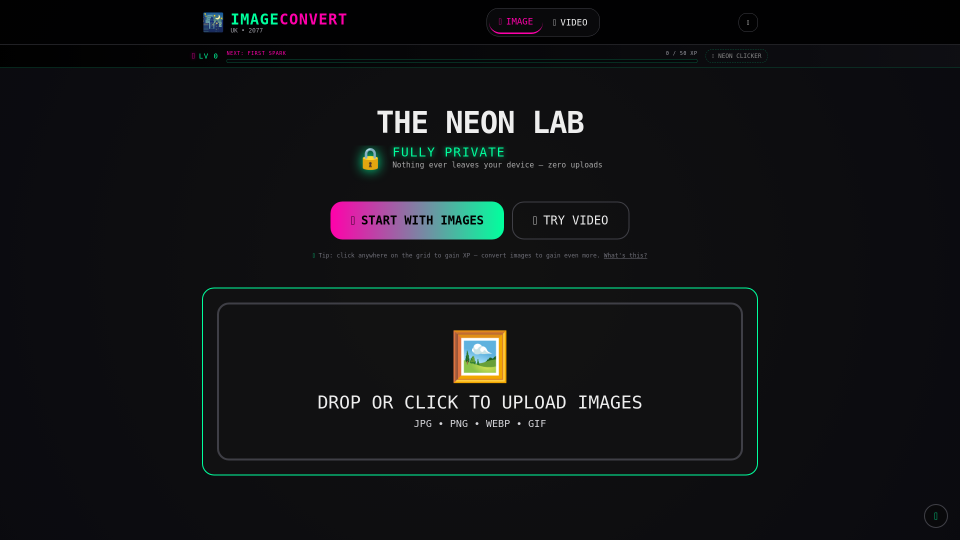 website screenshot of https://imageconvert.uk/