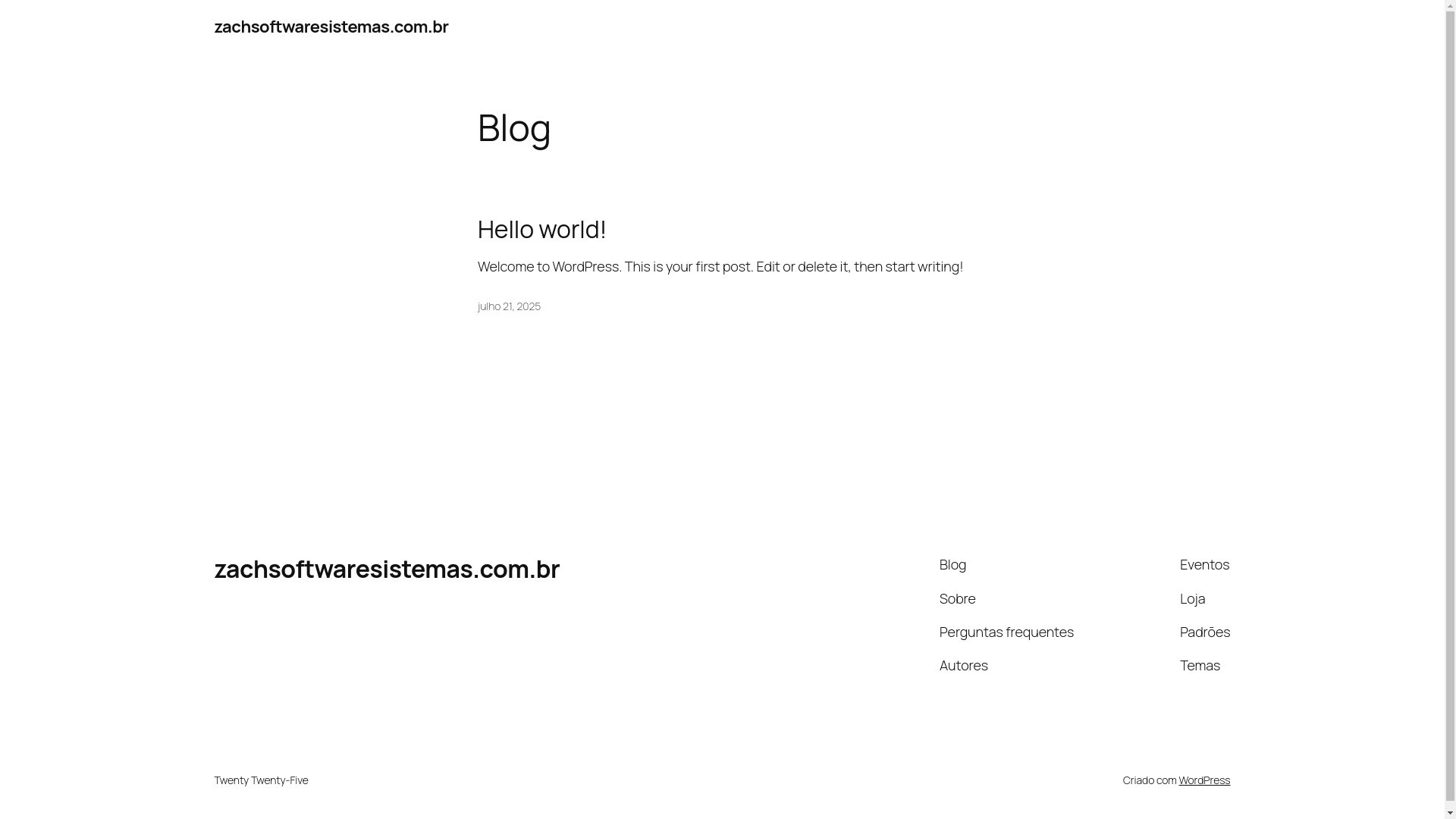 website screenshot of https://zachsoftwaresistemas.com.br/