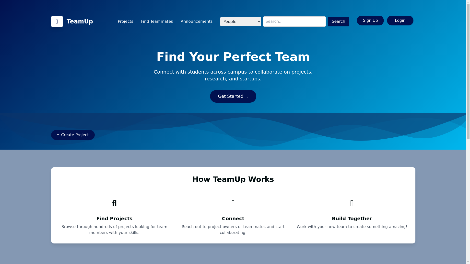 website screenshot of https://teamupcampus.club/