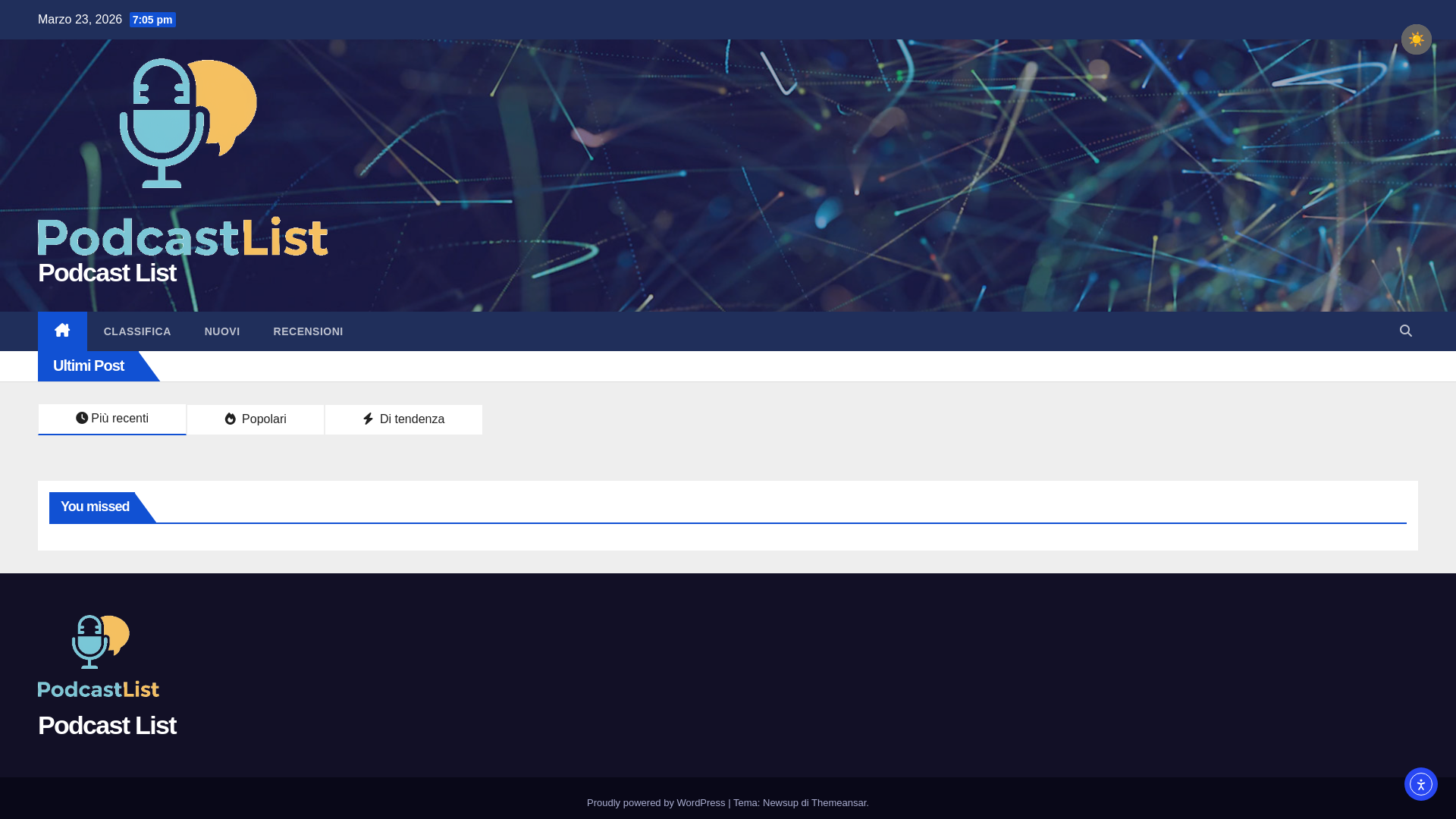 website screenshot of https://podcast-list.it/