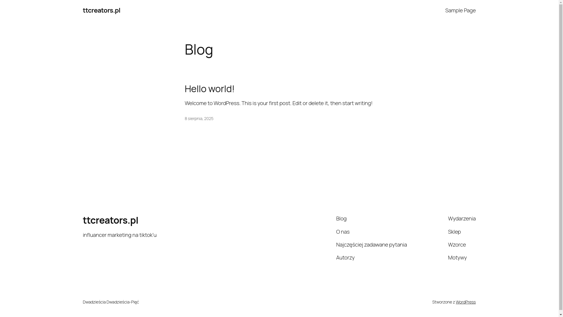 website screenshot of https://ttcreators.pl/