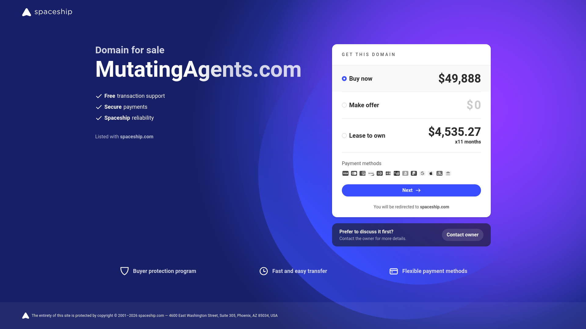 website screenshot of https://mutatingagents.com/