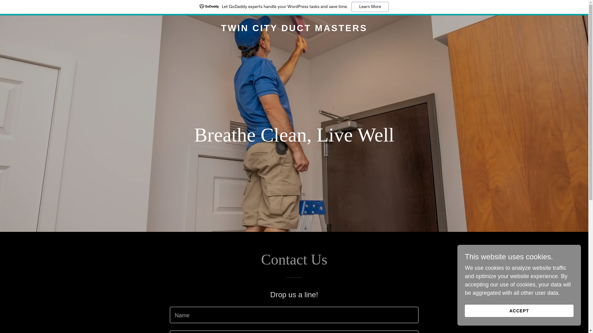 website screenshot of https://twincityductmasters.com/