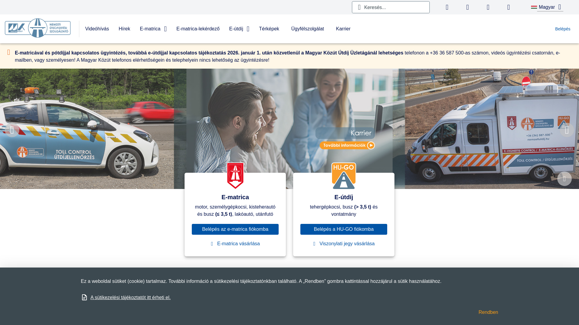 website screenshot of https://nemzetiutdij.hu/