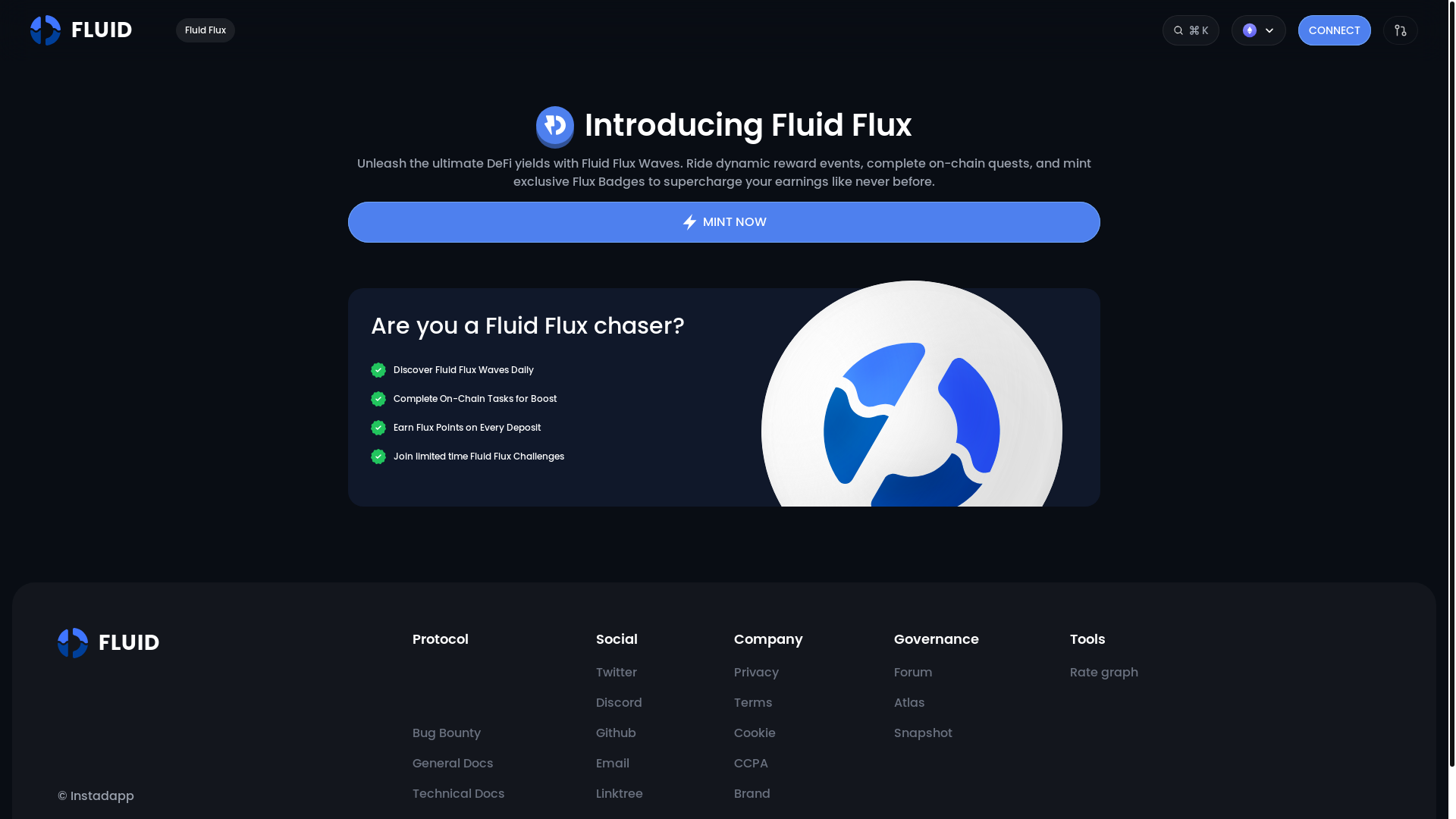 website screenshot of https://mint-fluid.app/