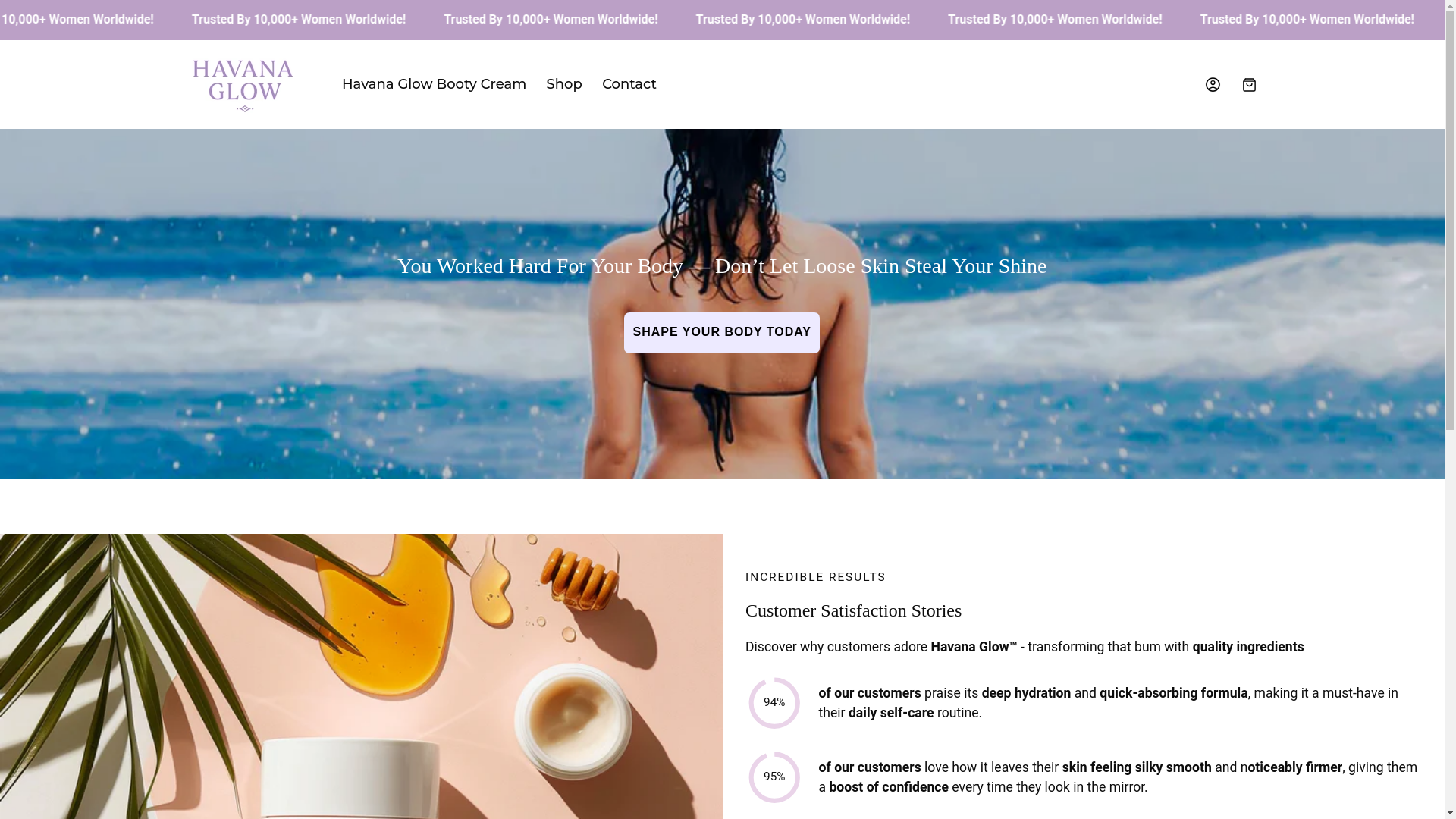 website screenshot of https://havanaglowups.com/