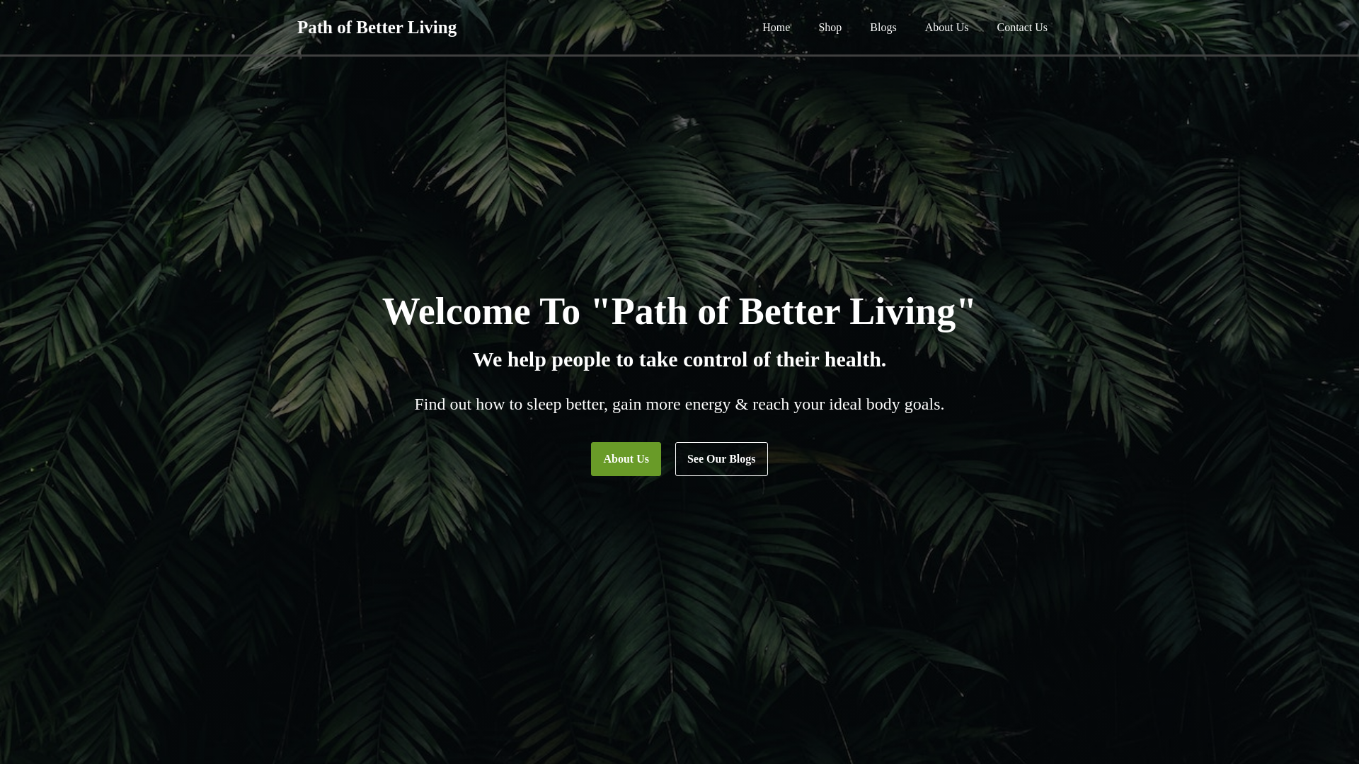website screenshot of https://pathofbetterliving.com