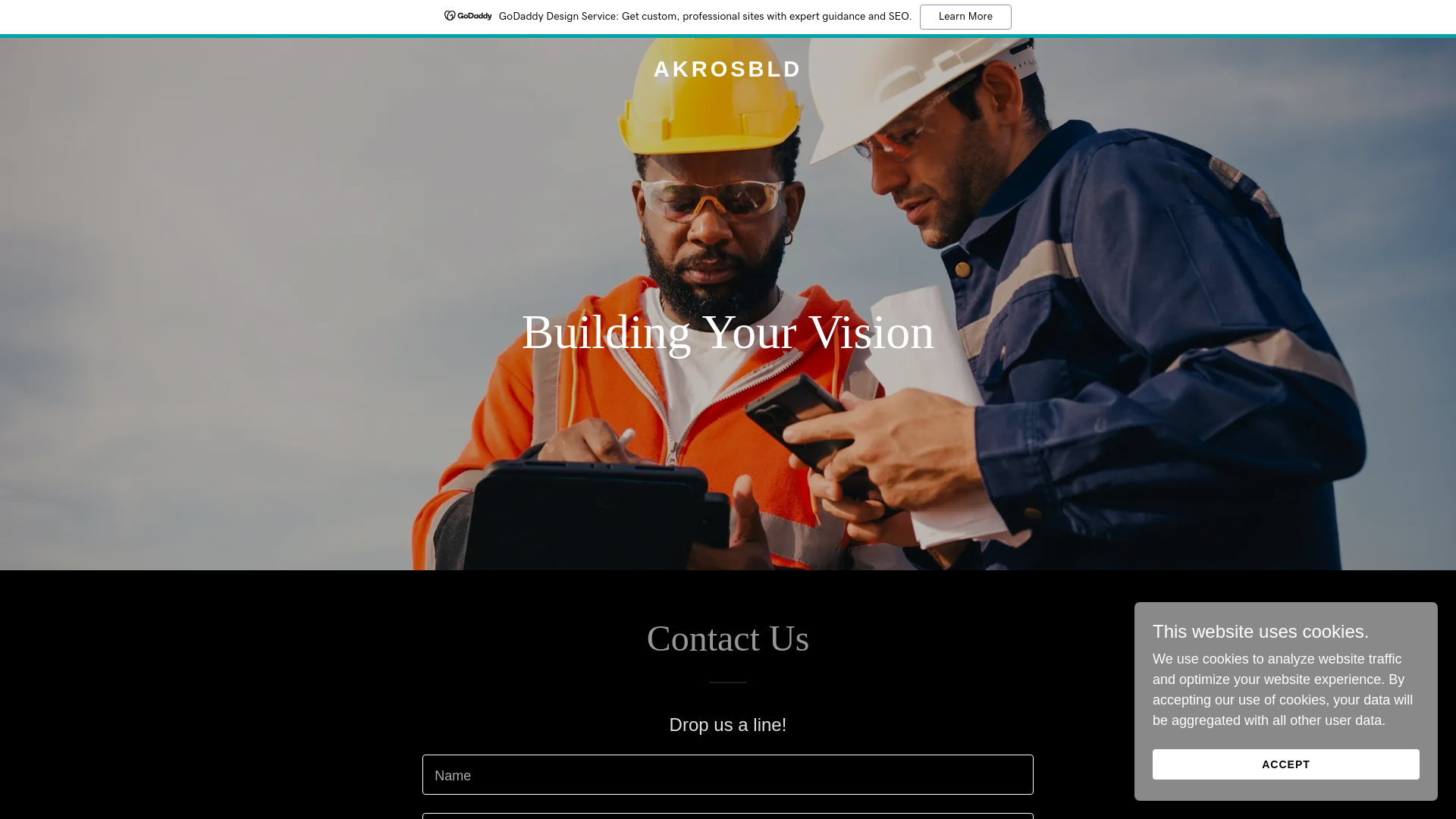 website screenshot of https://akrosbld.com/