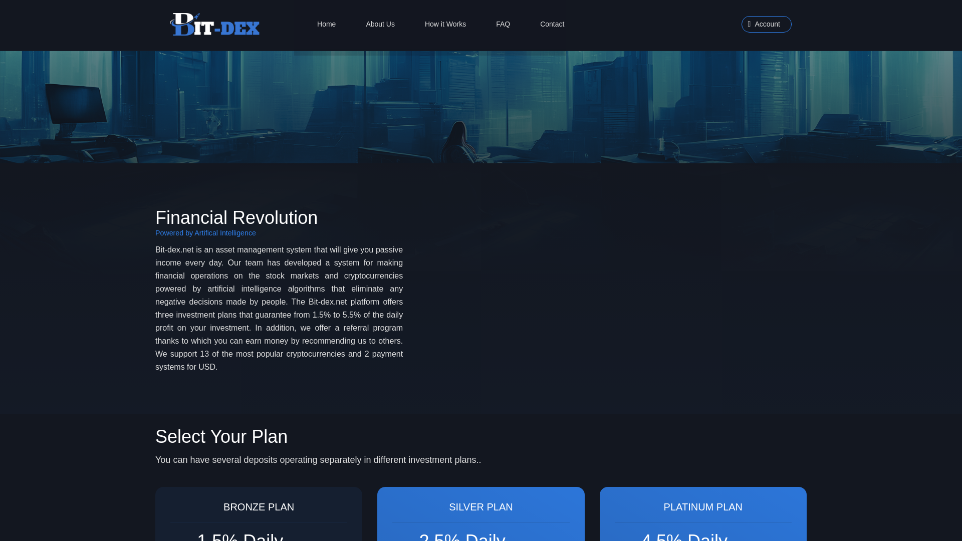 website screenshot of https://bit-dex.net/