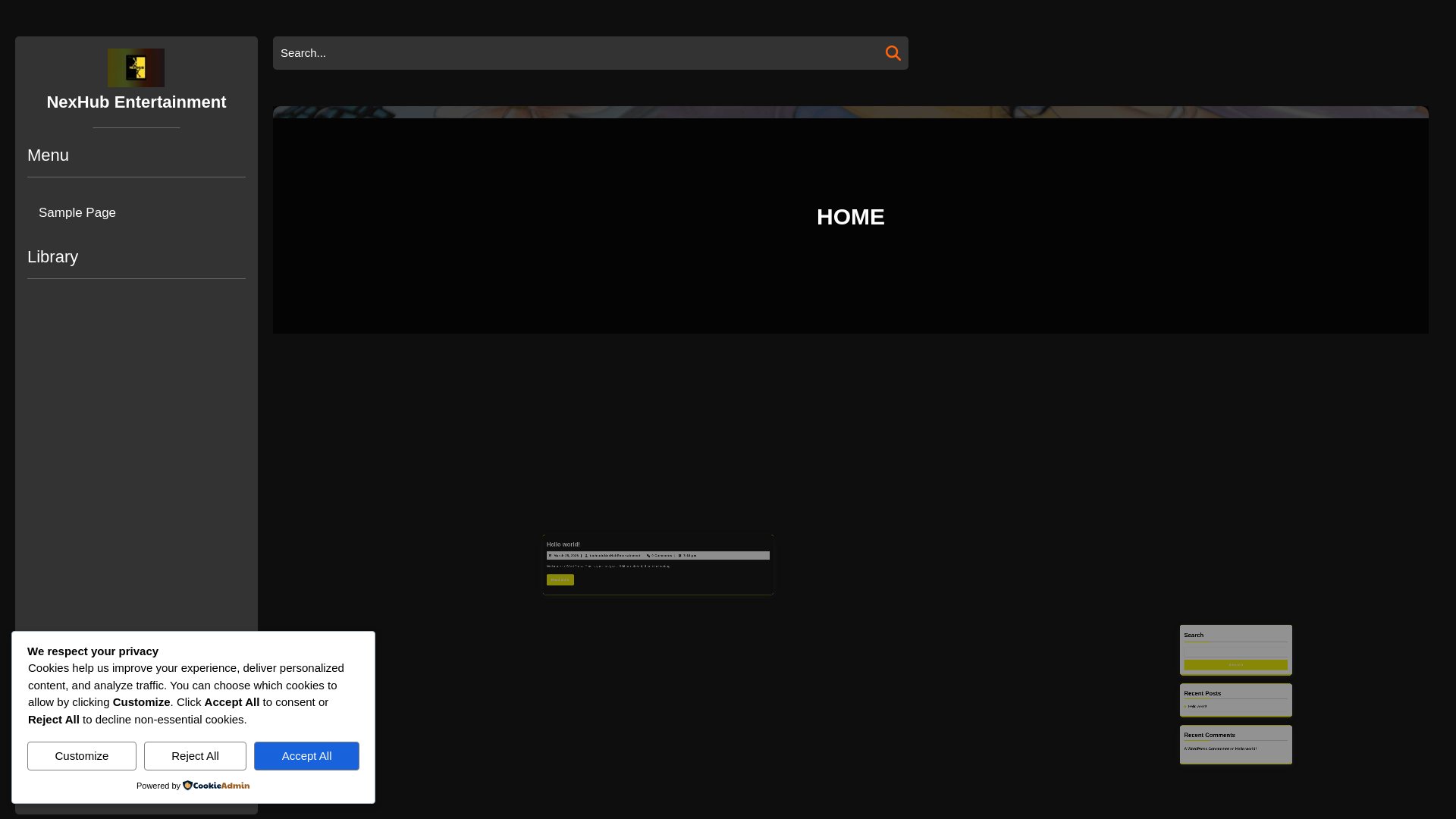 website screenshot of https://nexhubentertainment.co.ke/
