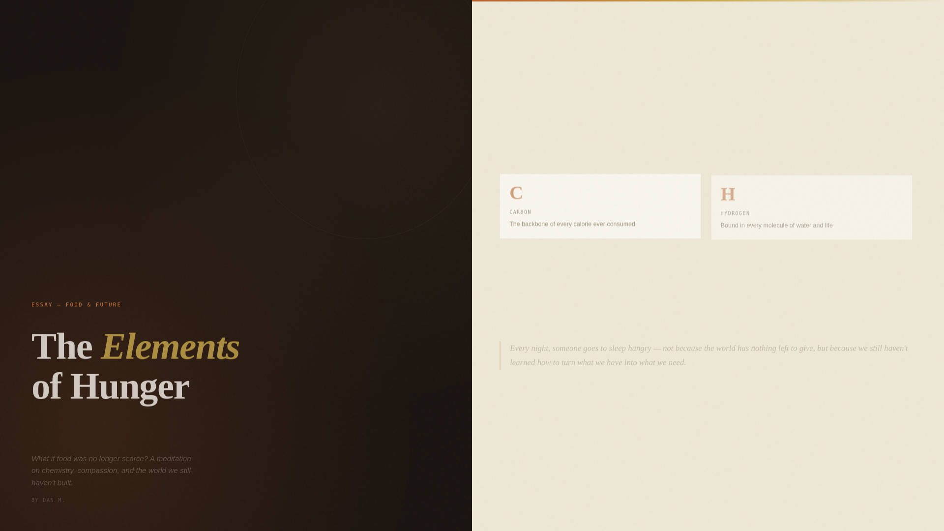website screenshot of https://elementsofhunger.pages.dev/