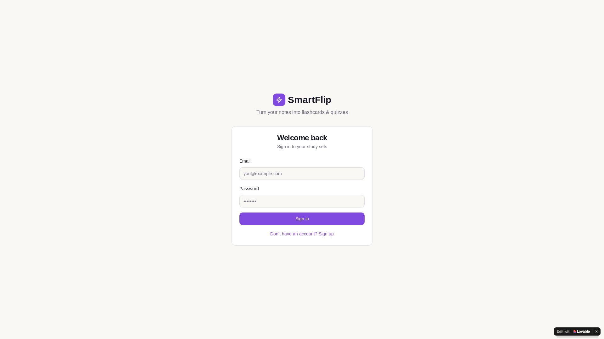 website screenshot of https://smartflipcards.com/