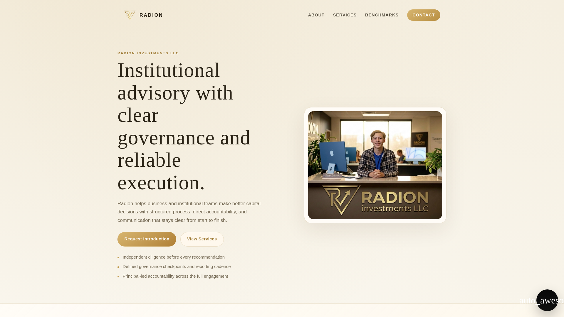 website screenshot of https://radion-investments.pages.dev/