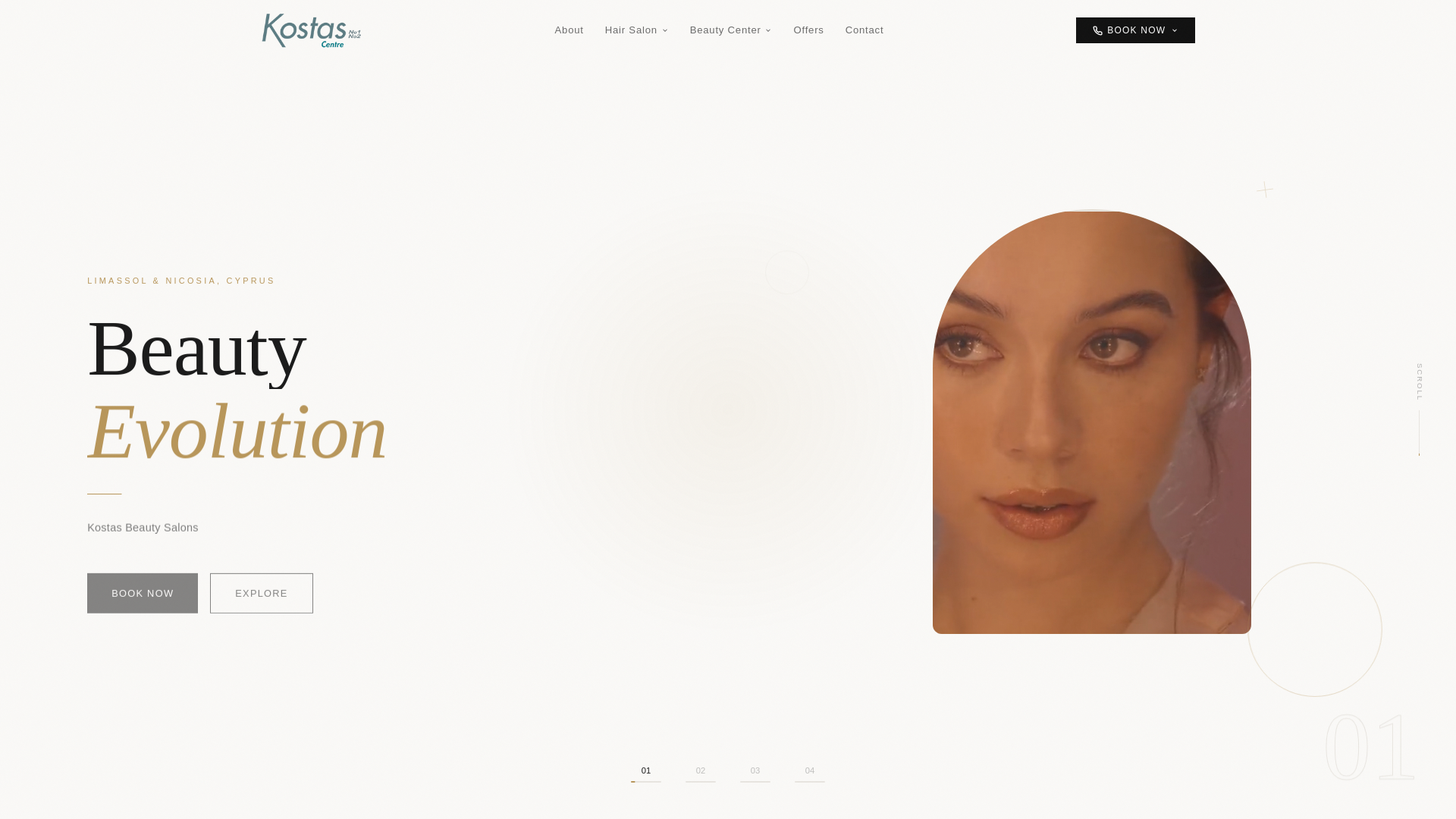 website screenshot of https://kostashair.pages.dev/