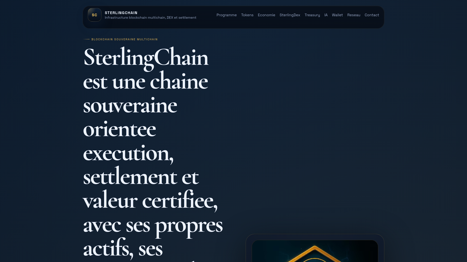 website screenshot of https://sterlingchain.net/