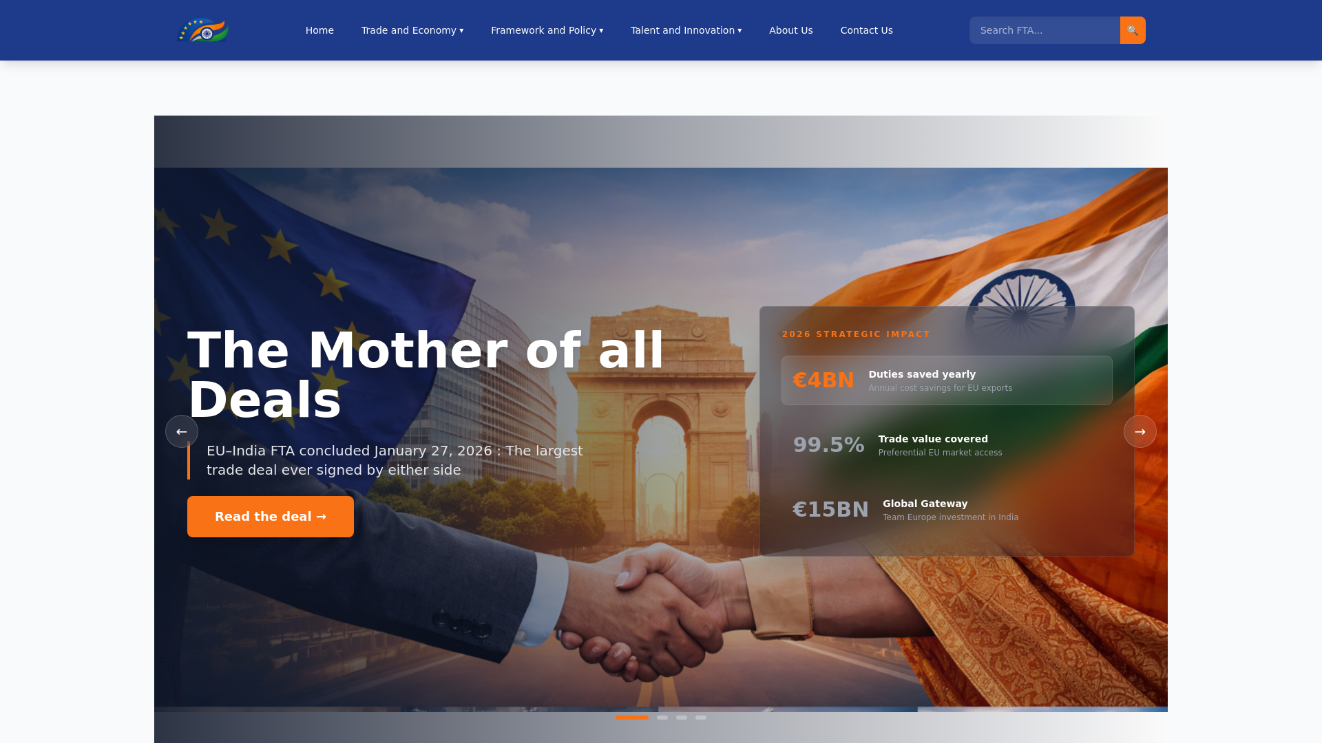 website screenshot of https://euindiaconnect.com