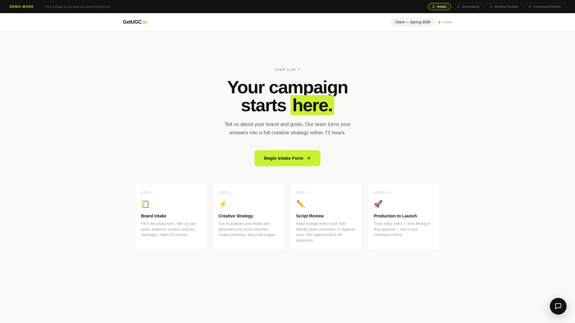 website screenshot of https://getugc-client-demo.pages.dev/