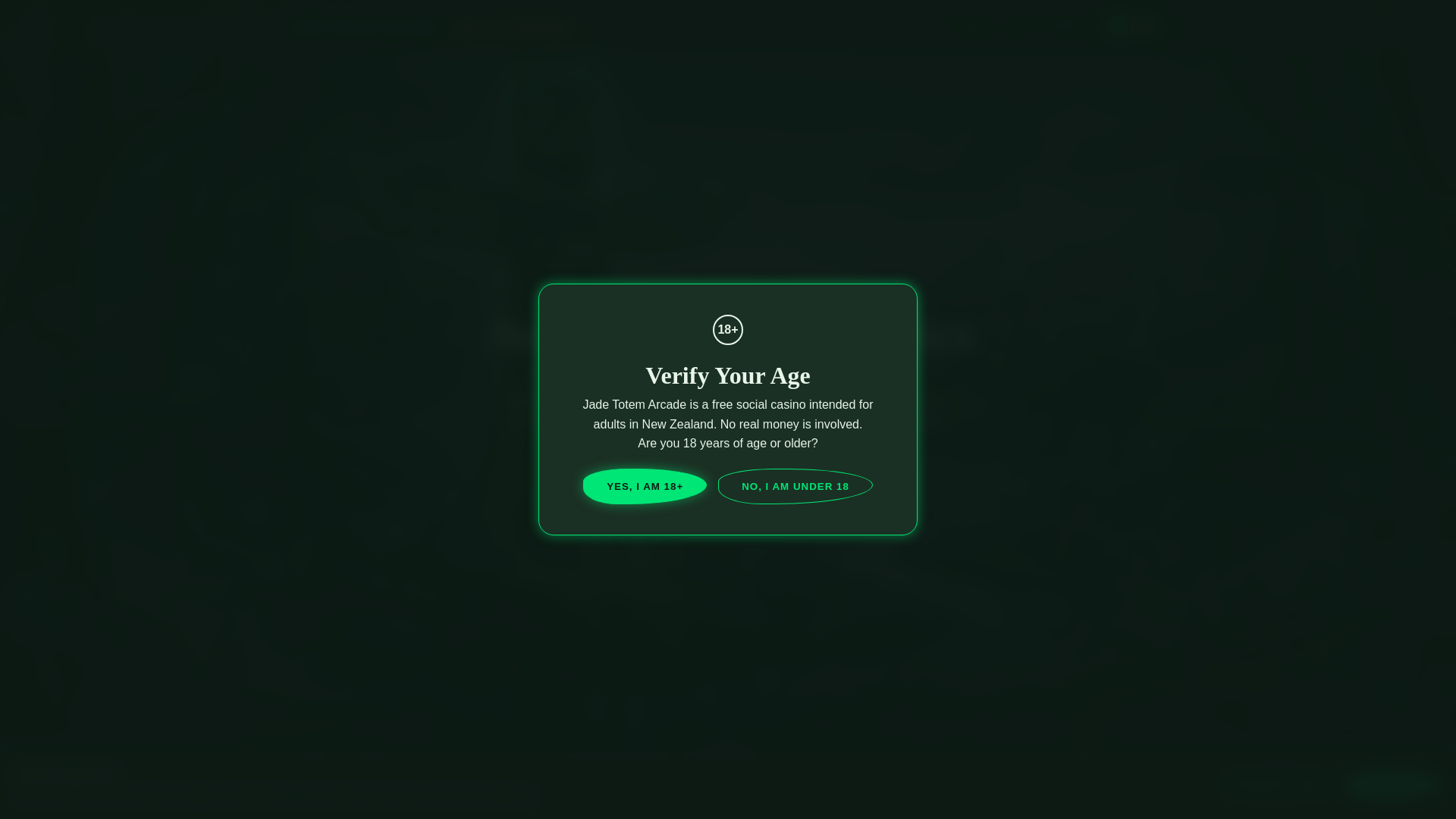 website screenshot of https://jadetotemarcade.com