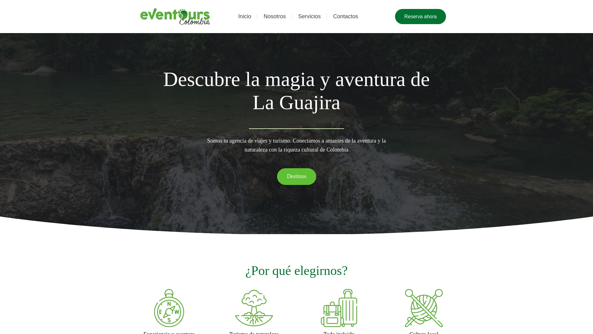 website screenshot of https://eventourscolombia.com/