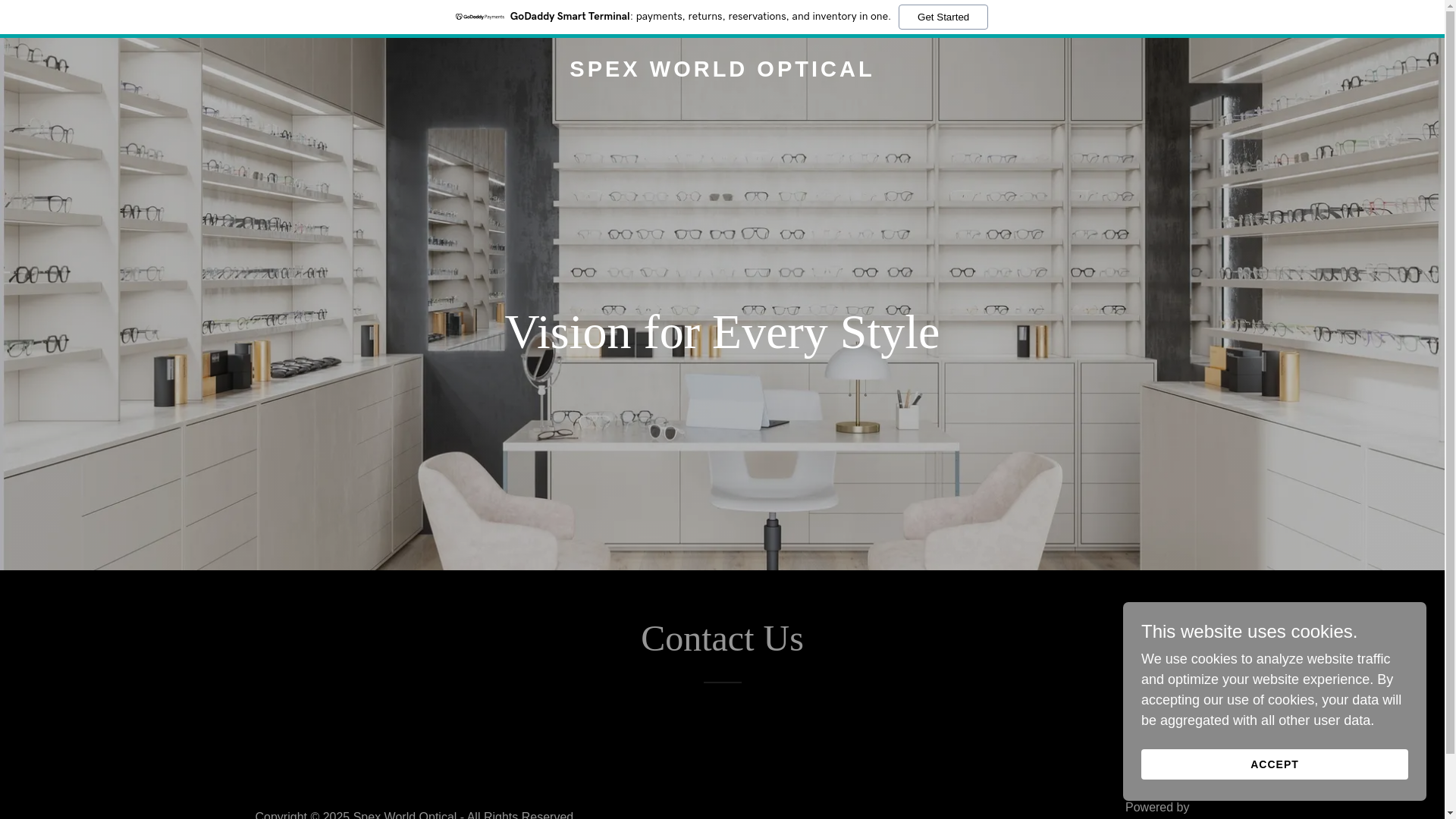 website screenshot of https://spexworldoptical.com/