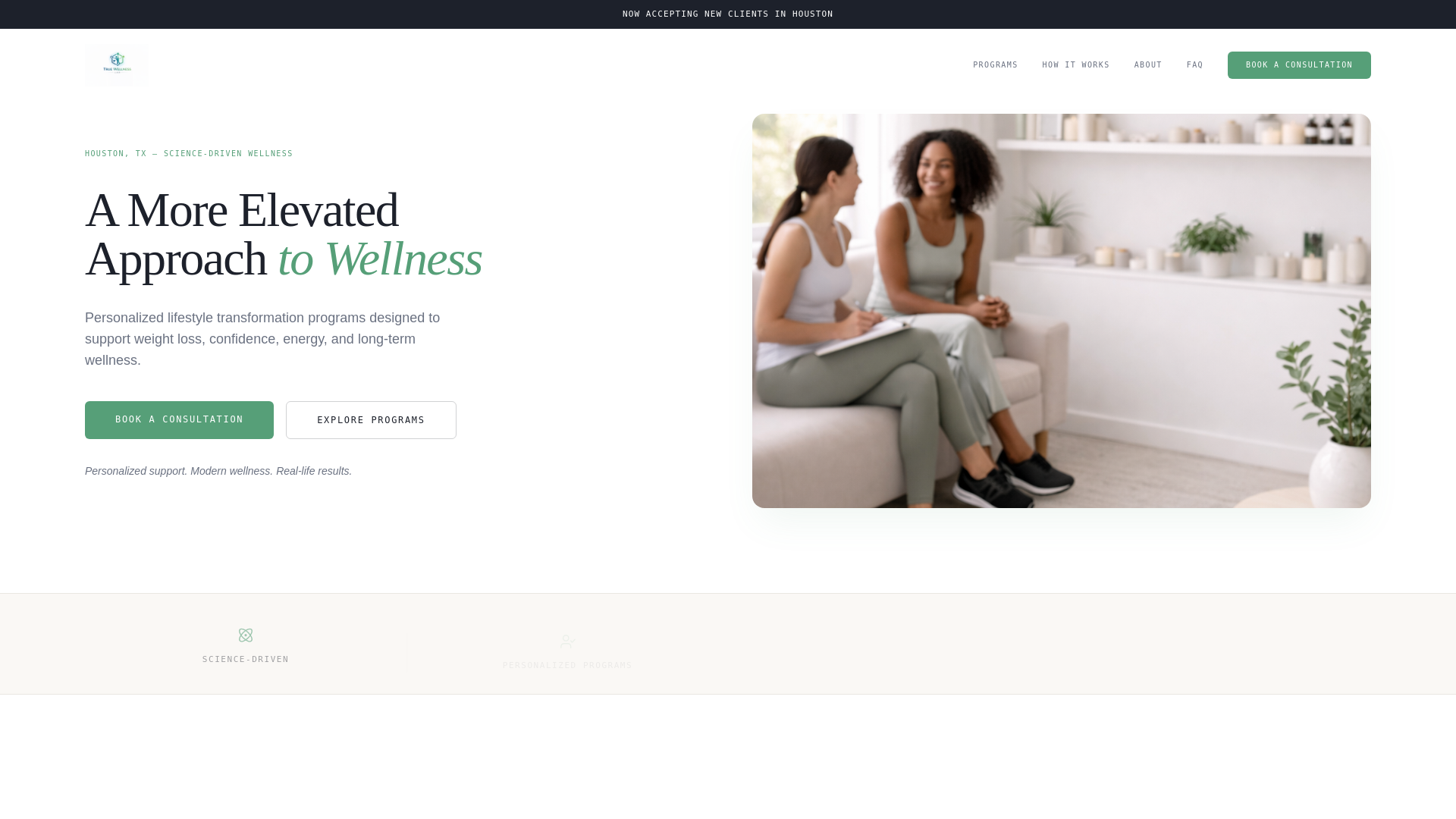 website screenshot of https://truewellnesslabco.com/