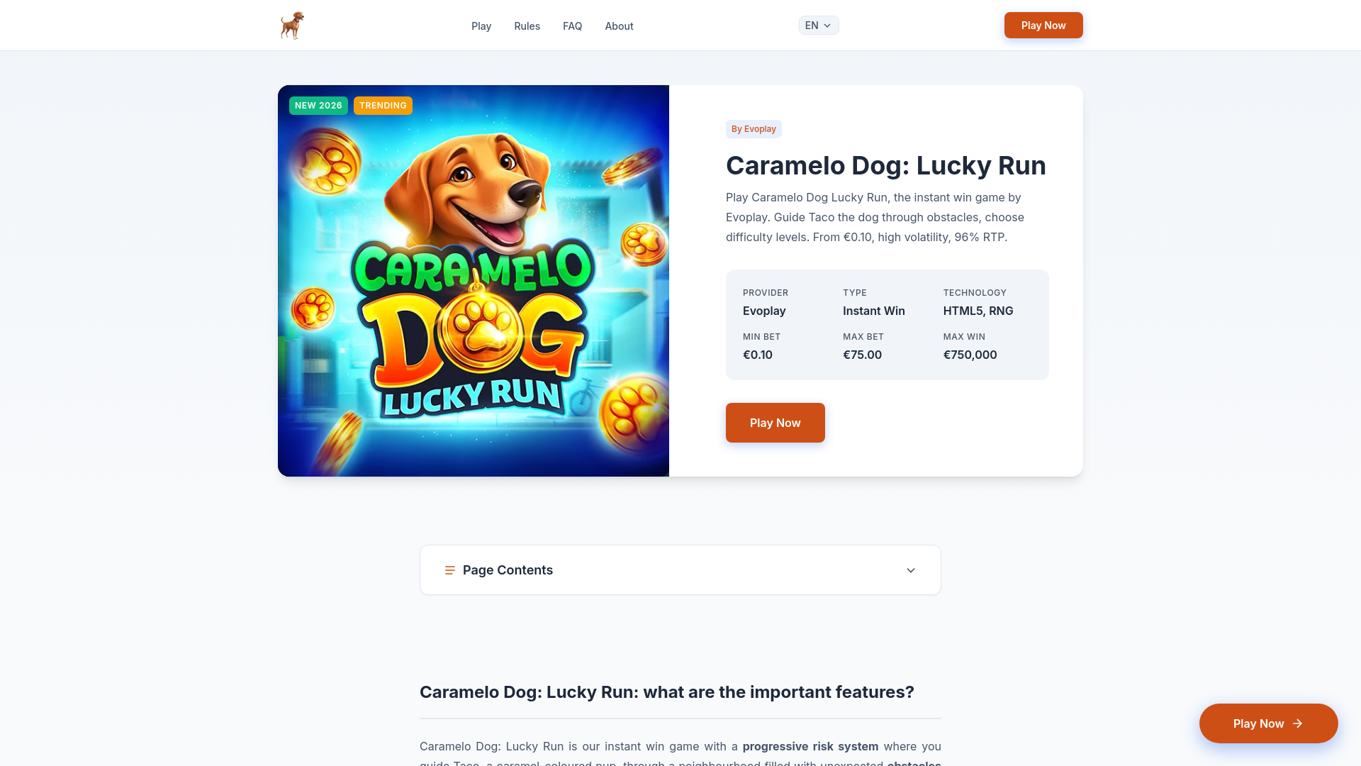 website screenshot of https://caramelo-dog.pages.dev/