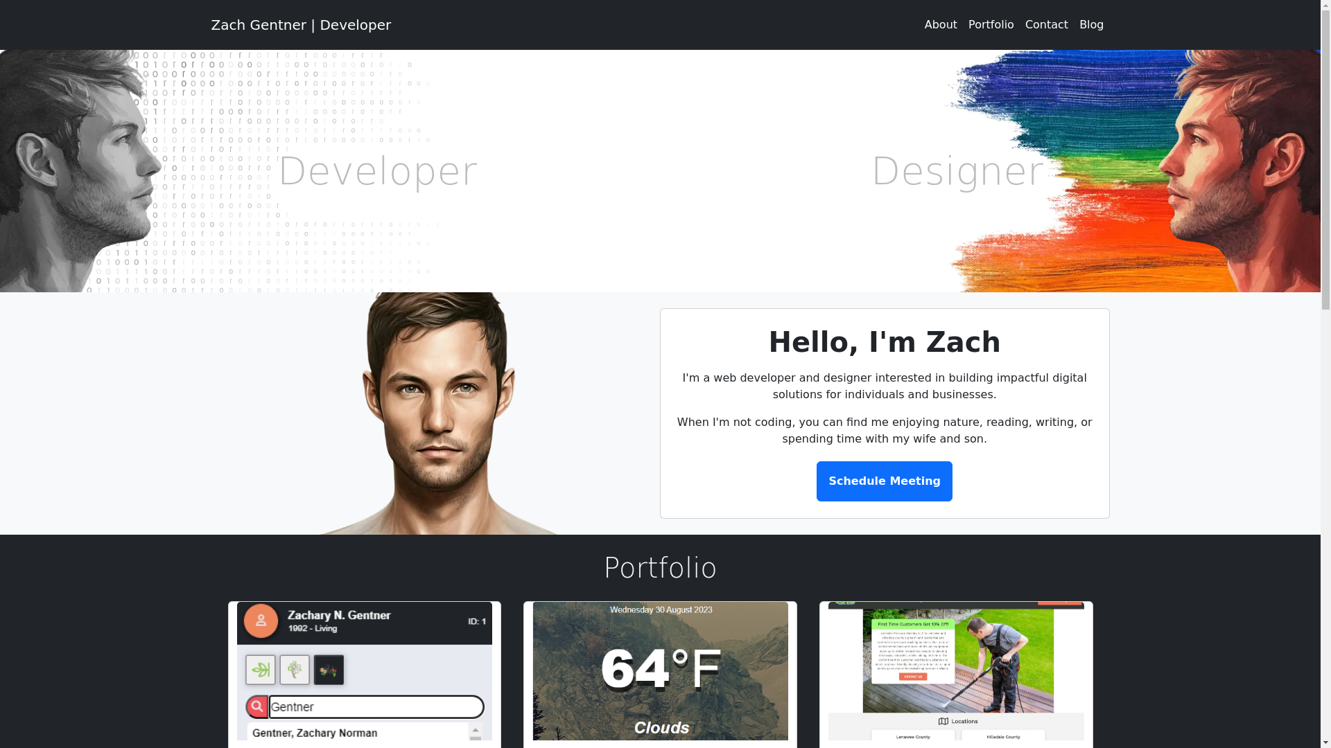 website screenshot of https://zachgentner.pages.dev/