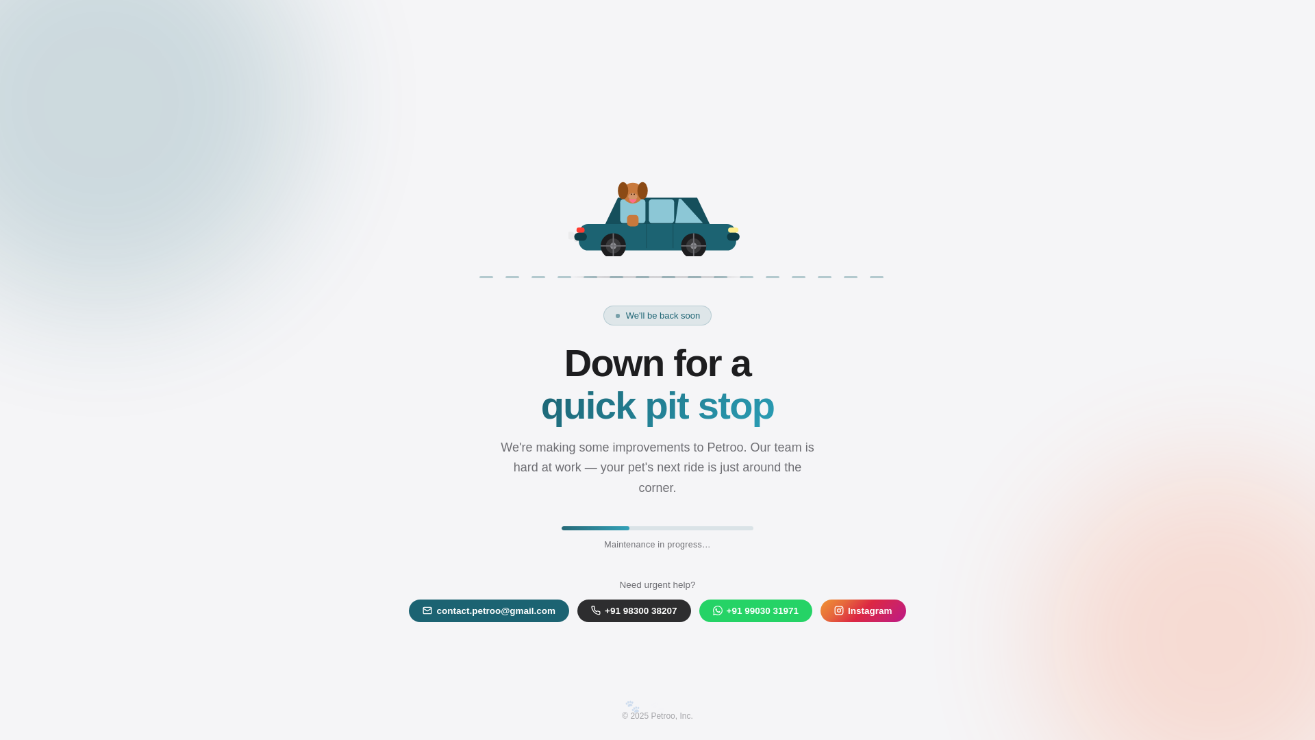 website screenshot of https://petroo.co.in