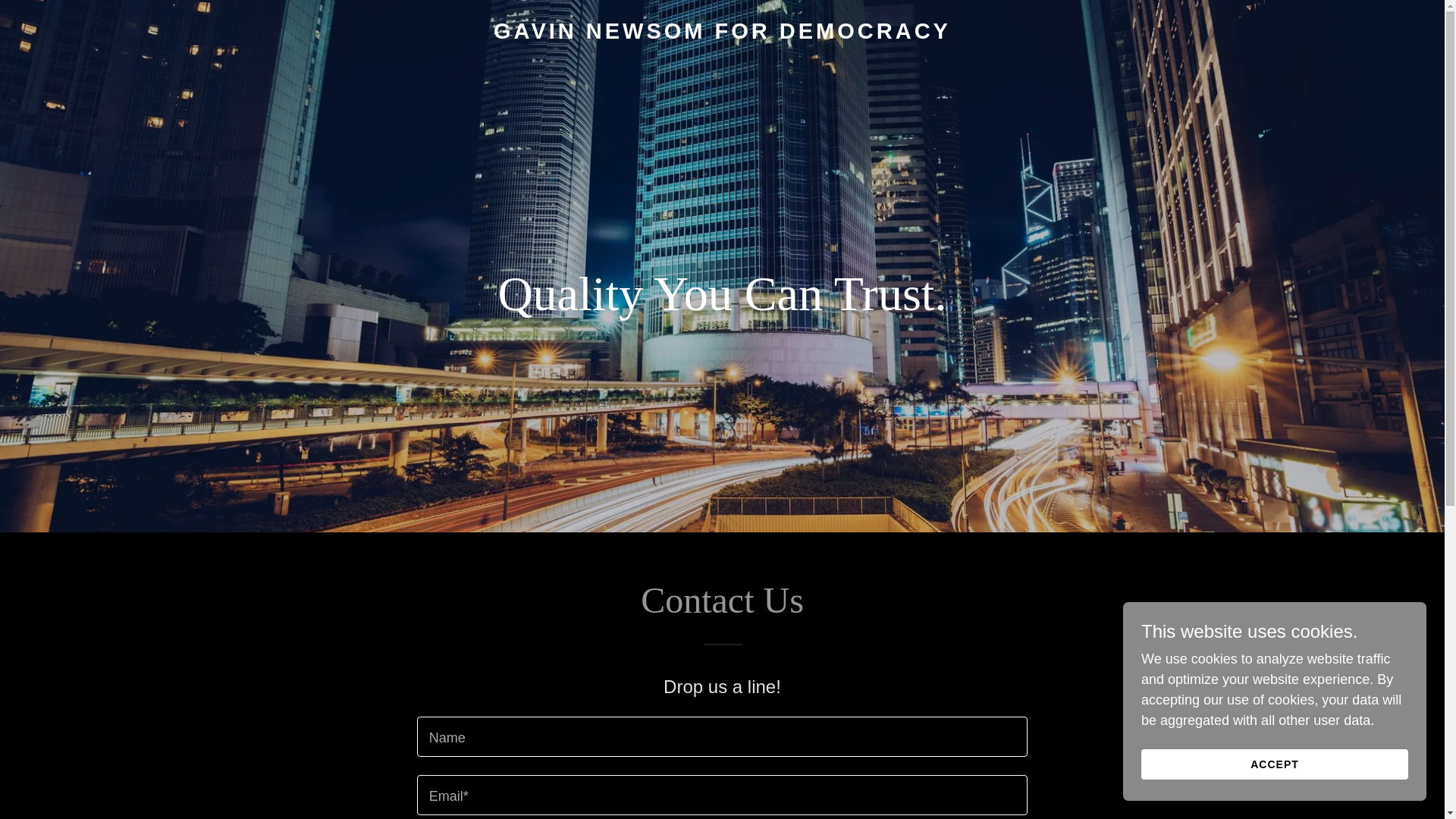 website screenshot of https://gavinnewsomfordemocracy.com/