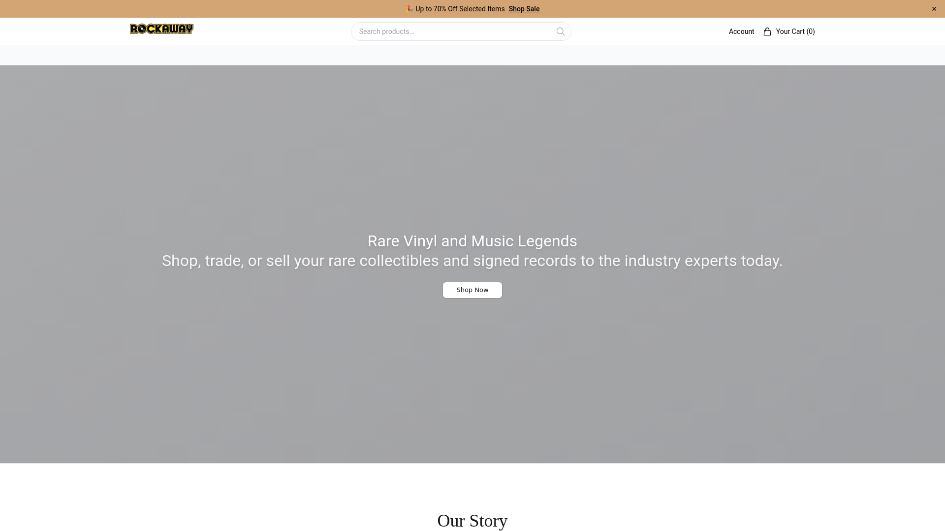 website screenshot of https://rockawaystore.shop